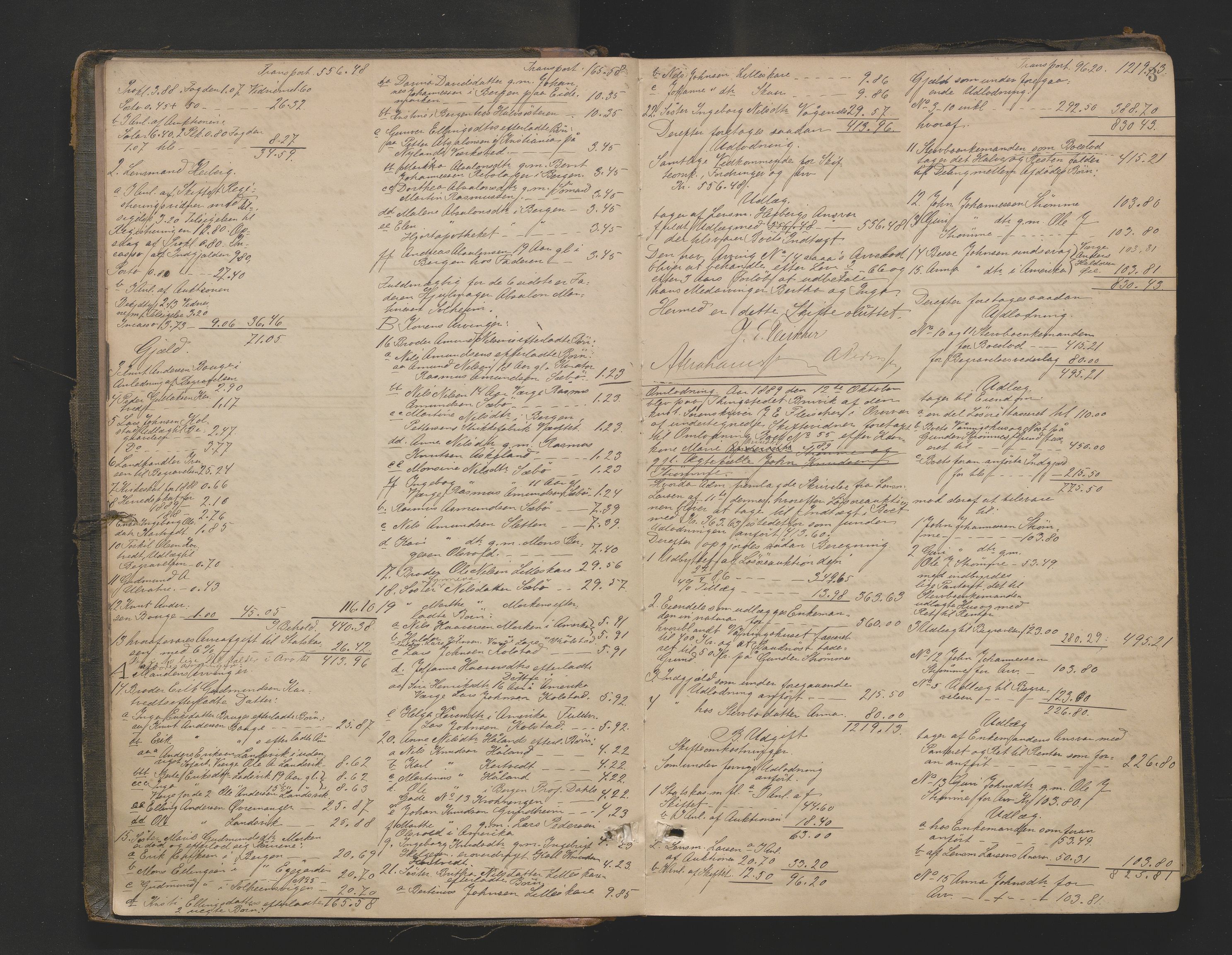 Nordhordland sorenskrivar, AV/SAB-A-2901/1/H/Hd/Hda/L0011: Skifteutlodningsprotokollar, 1889-1897, p. 3
