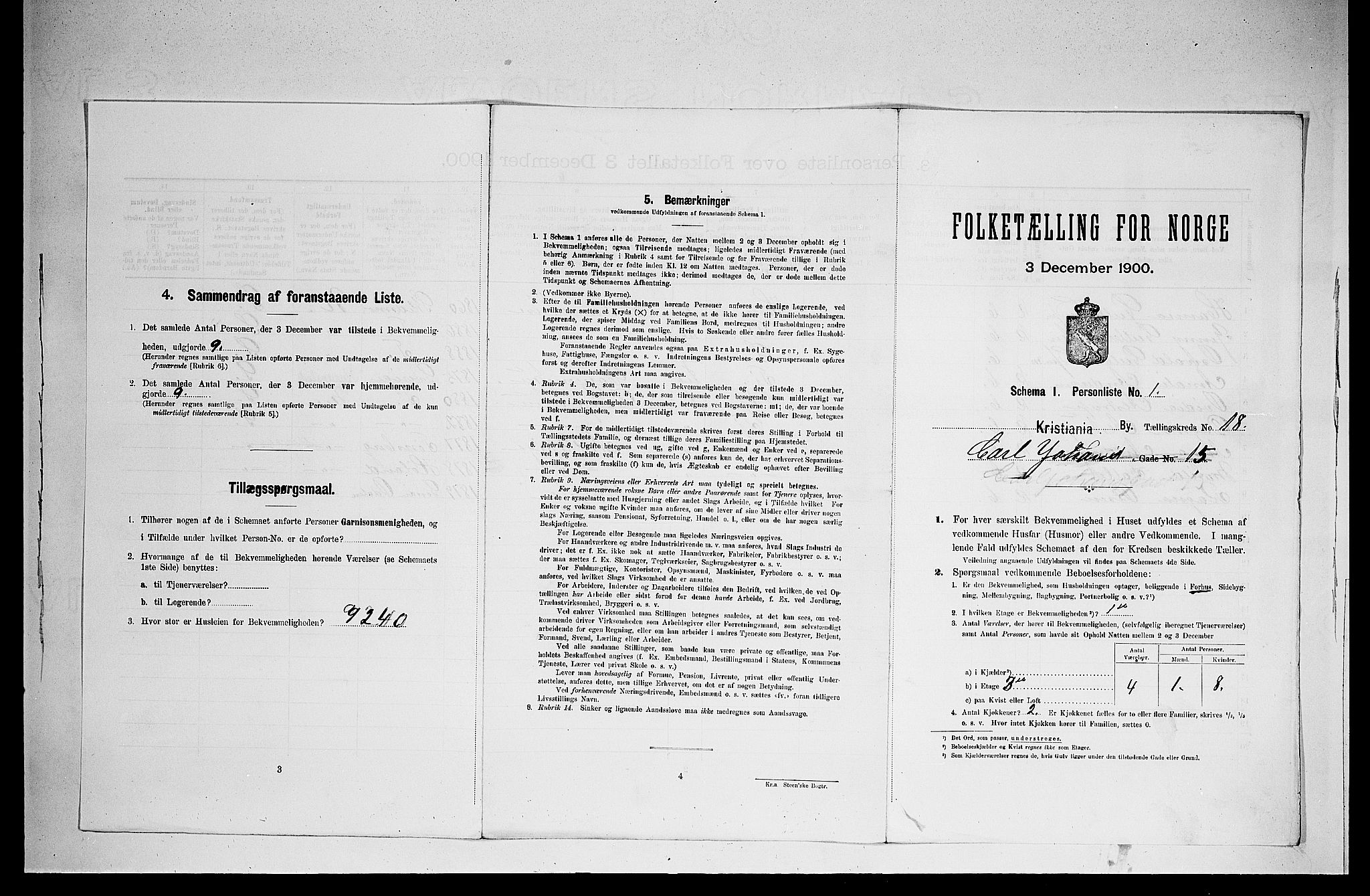 SAO, 1900 census for Kristiania, 1900, p. 11400