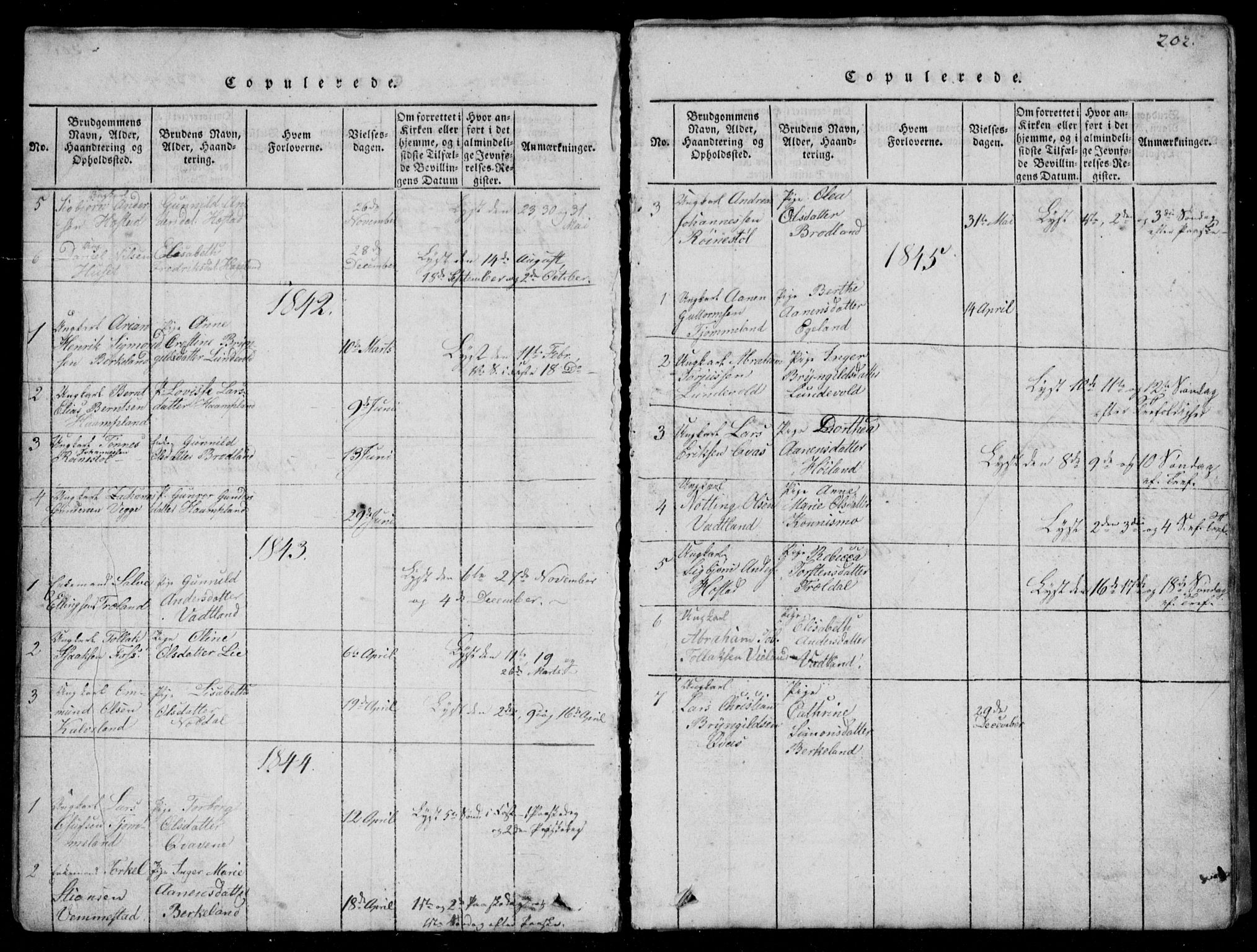 Lyngdal sokneprestkontor, AV/SAK-1111-0029/F/Fb/Fbb/L0001: Parish register (copy) no. B 1, 1816-1900, p. 202