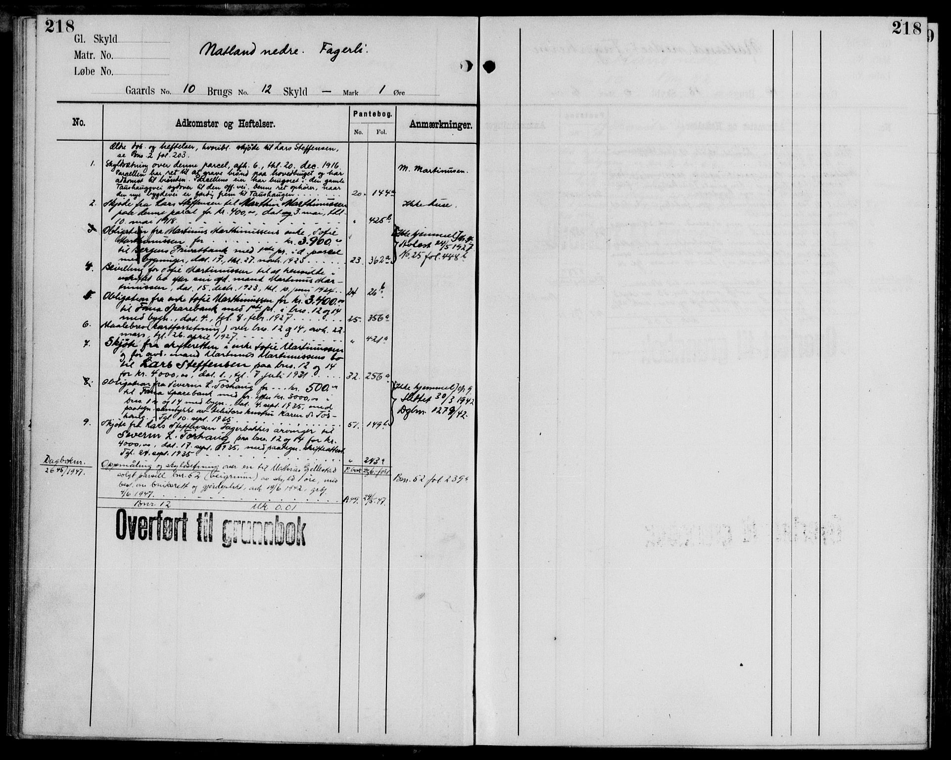 Midhordland sorenskriveri, AV/SAB-A-3001/1/G/Ga/Gab/L0050: Mortgage register no. II.A.b.50, p. 218