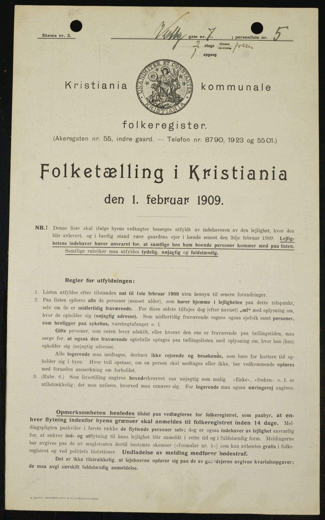 OBA, Municipal Census 1909 for Kristiania, 1909, p. 90548