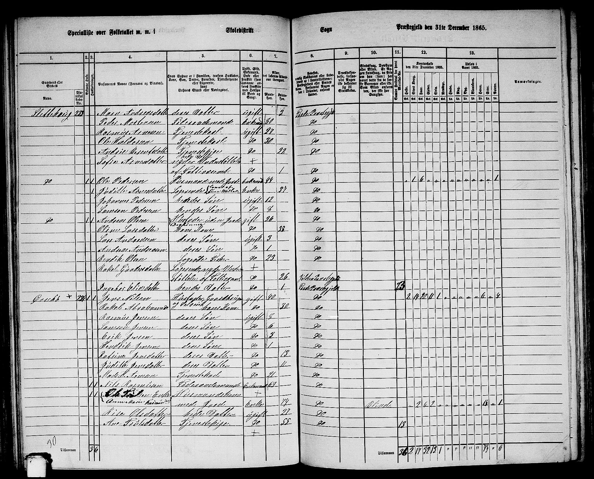 RA, 1865 census for Førde, 1865, p. 171