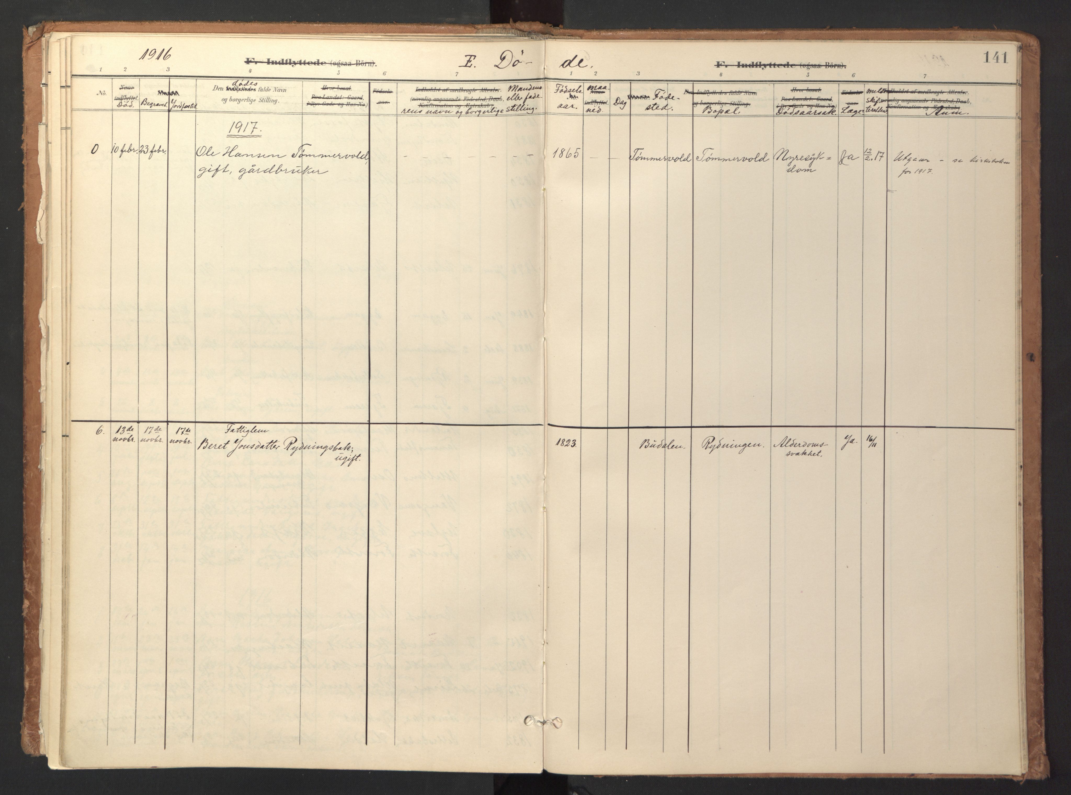 Ministerialprotokoller, klokkerbøker og fødselsregistre - Sør-Trøndelag, SAT/A-1456/618/L0448: Parish register (official) no. 618A11, 1898-1916, p. 141