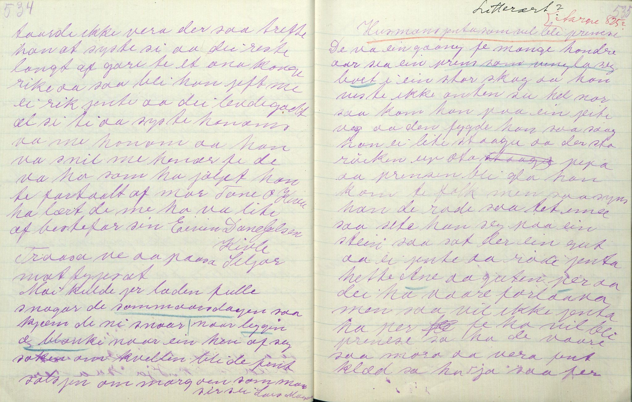 Rikard Berge, TEMU/TGM-A-1003/F/L0011/0011: 381-399 / 391 Oppskrifter av Gunnhild Kivle, 1918-1919, p. 534-535