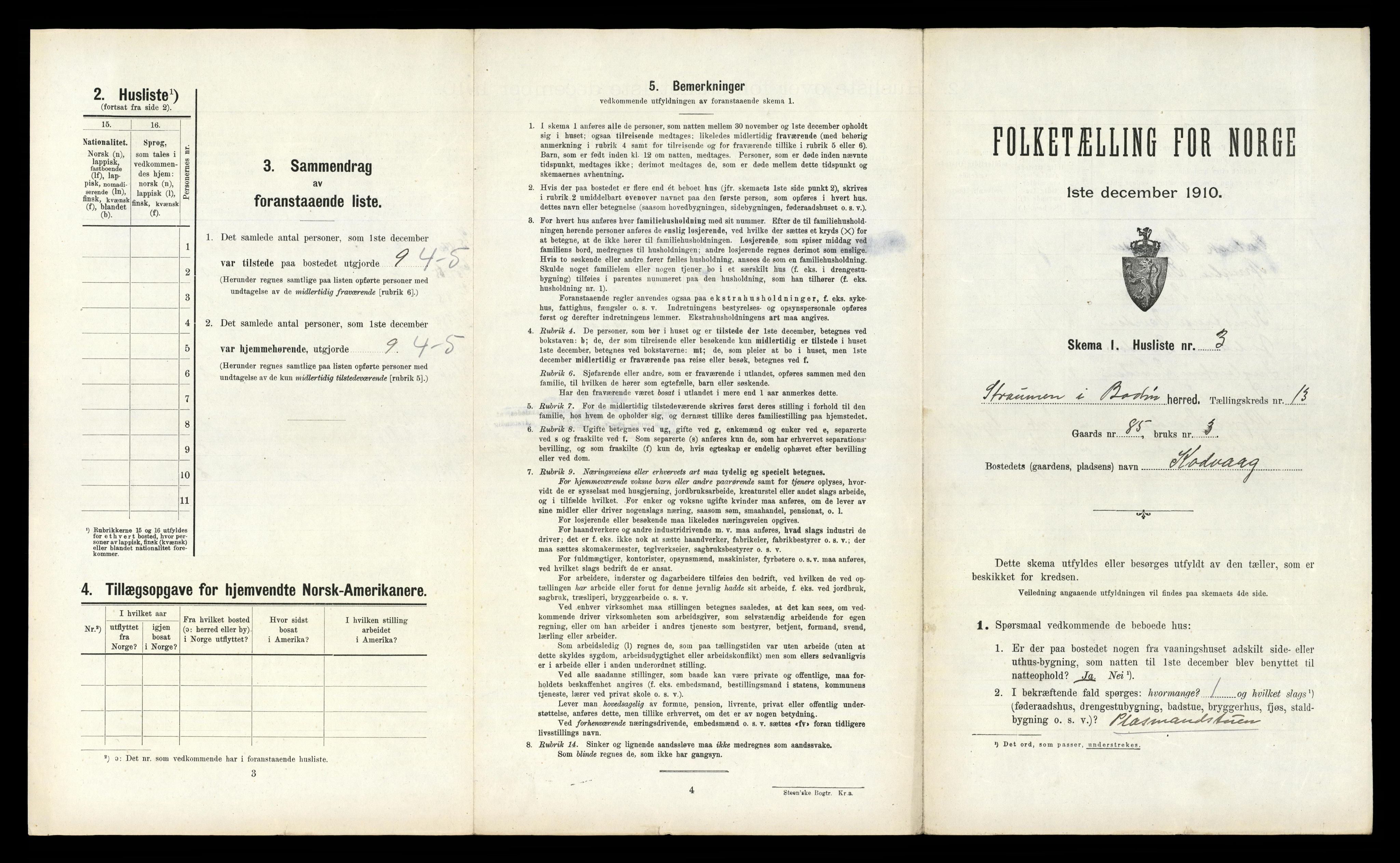 RA, 1910 census for Bodin, 1910, p. 1571