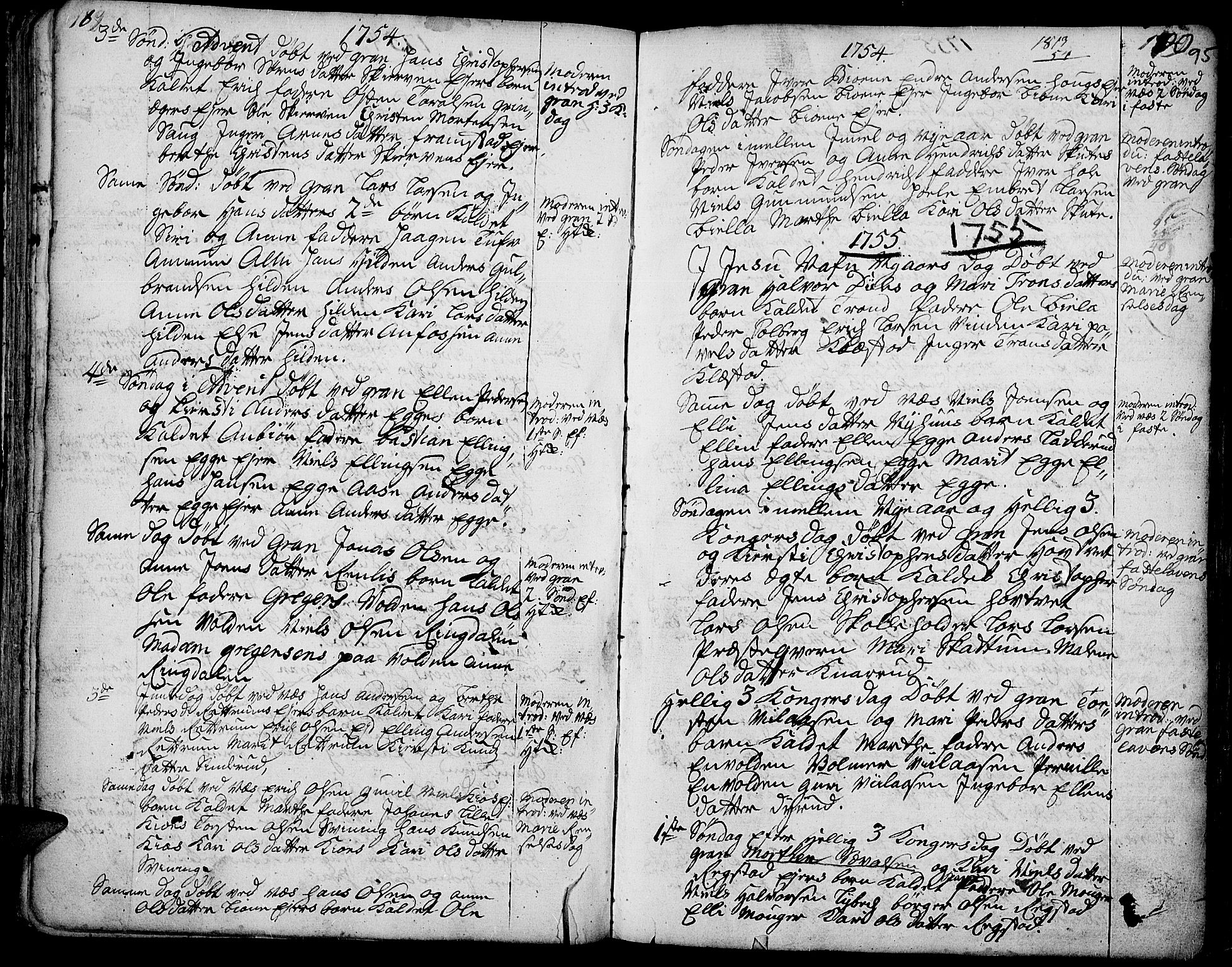 Gran prestekontor, AV/SAH-PREST-112/H/Ha/Haa/L0003: Parish register (official) no. 3, 1745-1758, p. 95