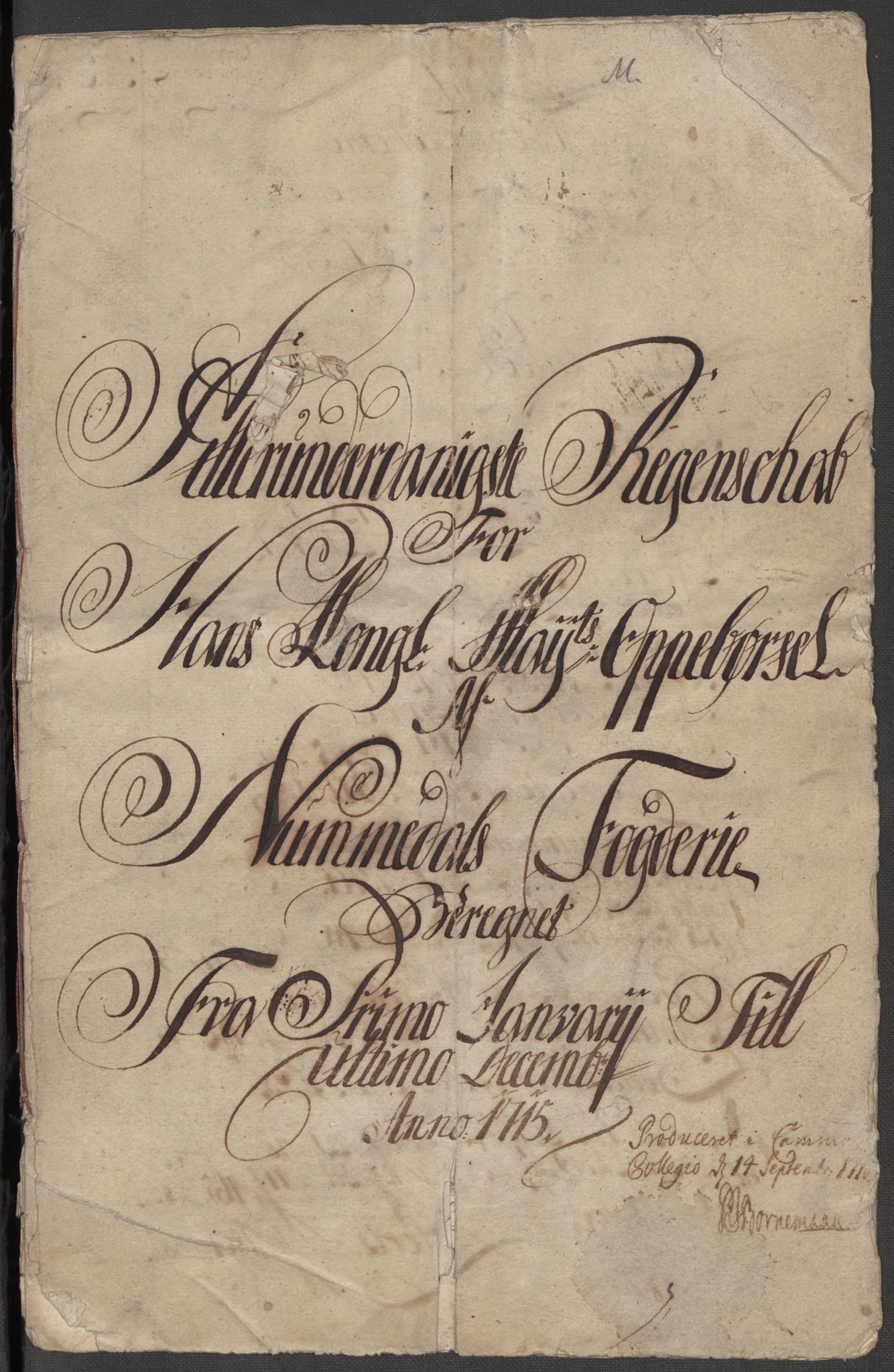Rentekammeret inntil 1814, Reviderte regnskaper, Fogderegnskap, RA/EA-4092/R64/L4436: Fogderegnskap Namdal, 1715, p. 4