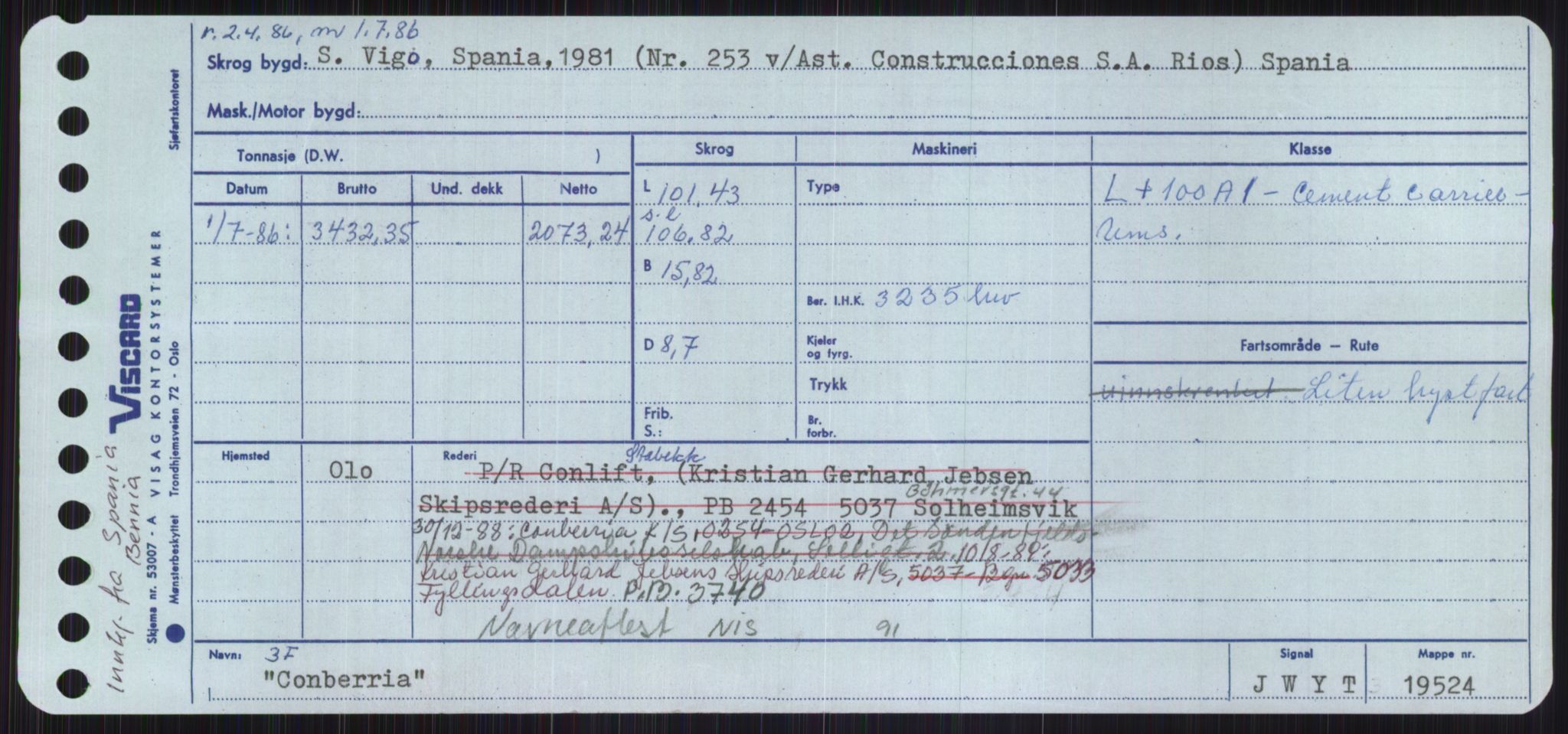 Sjøfartsdirektoratet med forløpere, Skipsmålingen, RA/S-1627/H/Ha/L0001/0002: Fartøy, A-Eig / Fartøy Bjør-Eig, p. 693