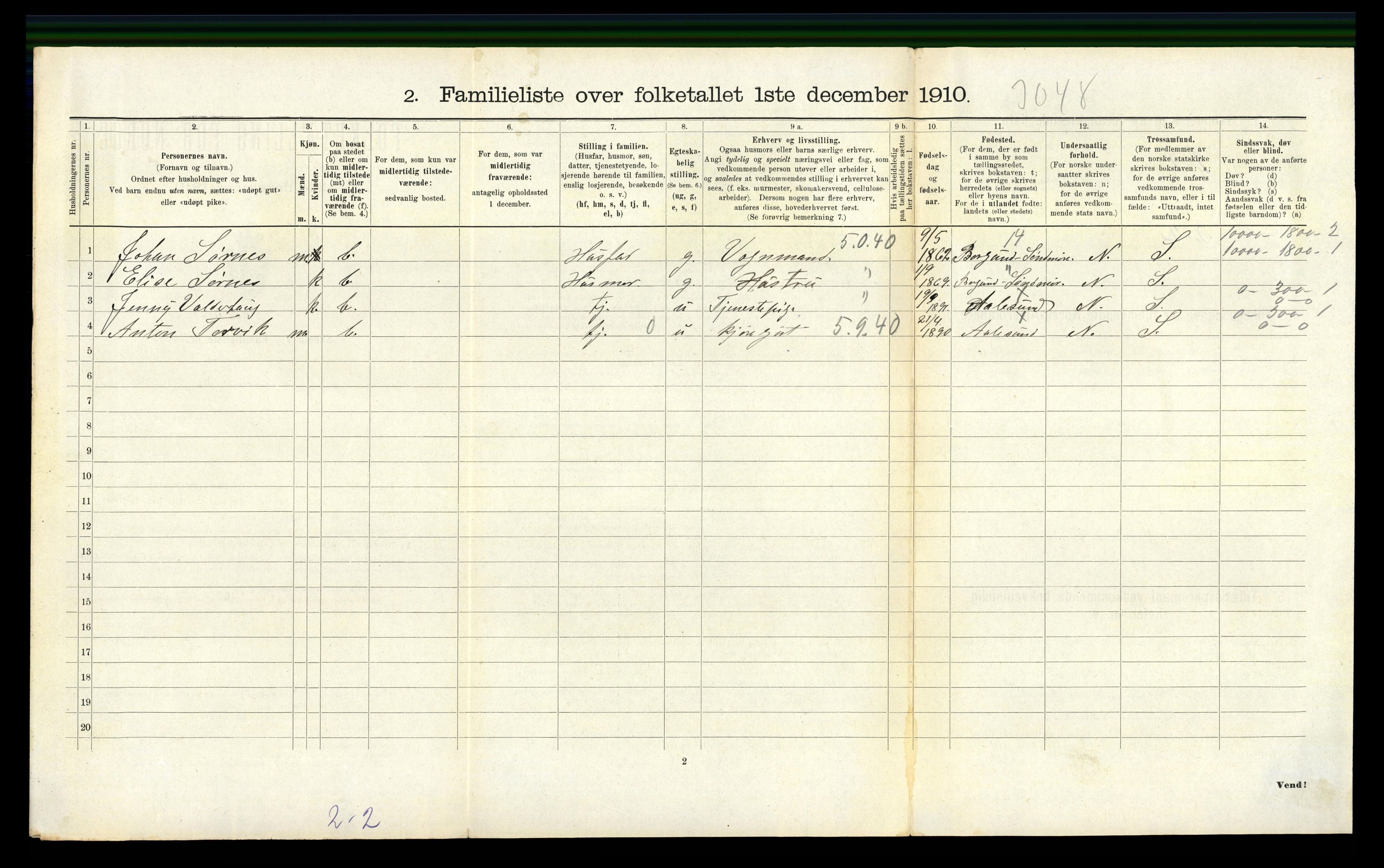 RA, 1910 census for Ålesund, 1910, p. 6908