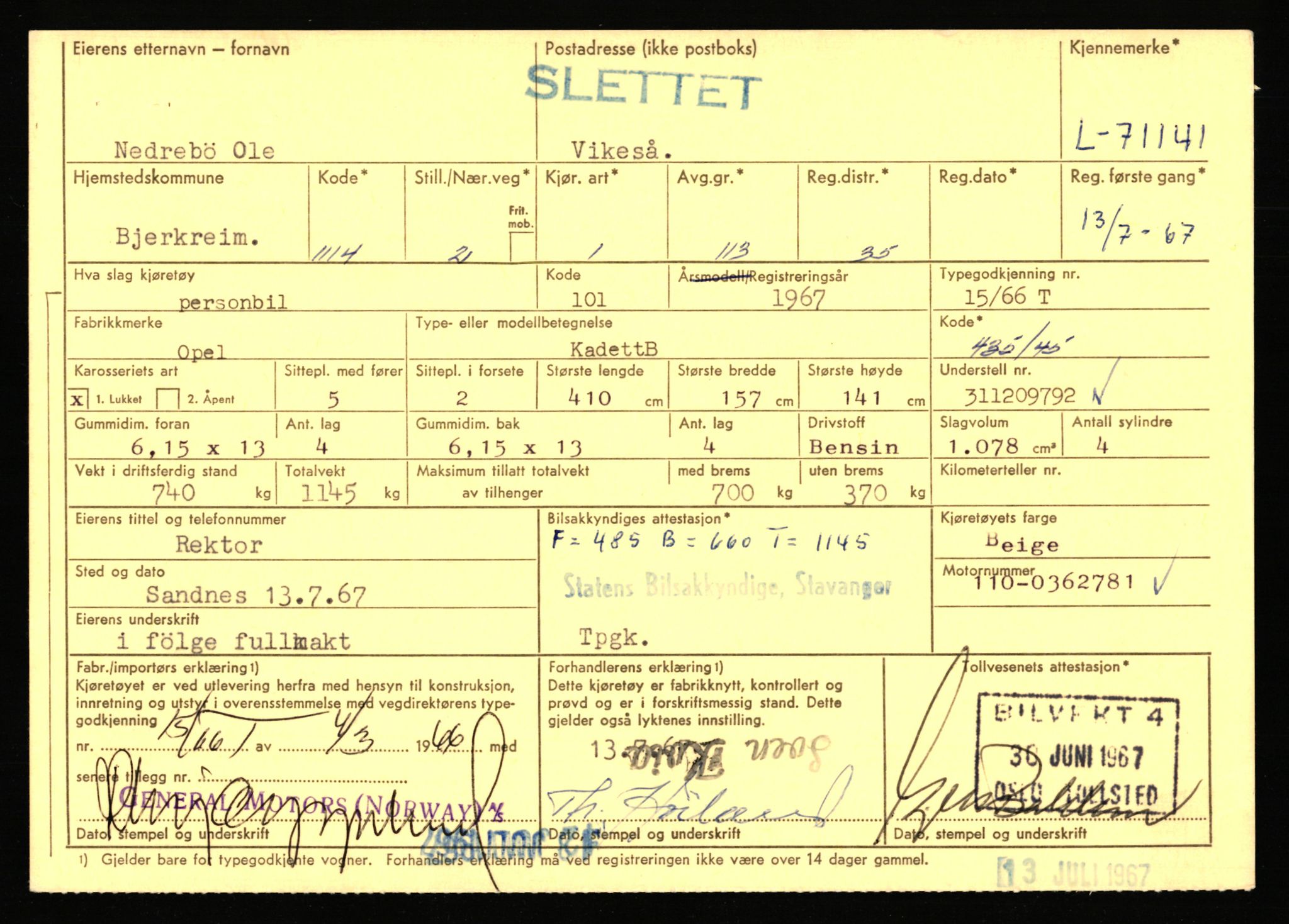 Stavanger trafikkstasjon, AV/SAST-A-101942/0/F/L0066: L-68000 - L-71599, 1930-1971, p. 2101