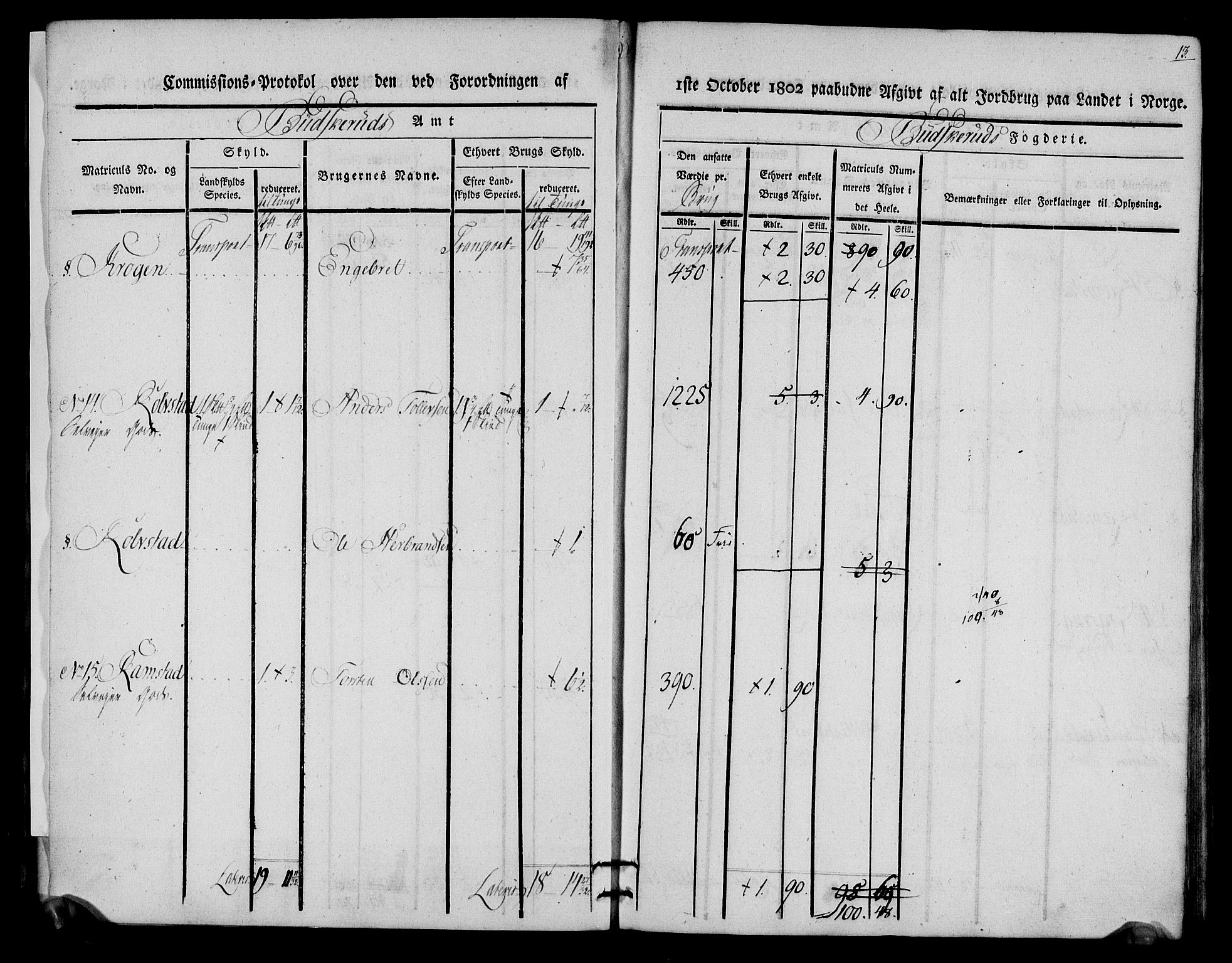 Rentekammeret inntil 1814, Realistisk ordnet avdeling, AV/RA-EA-4070/N/Ne/Nea/L0060: Buskerud fogderi. Kommisjonsprotokoll for Sigdal prestegjeld, 1803, p. 13