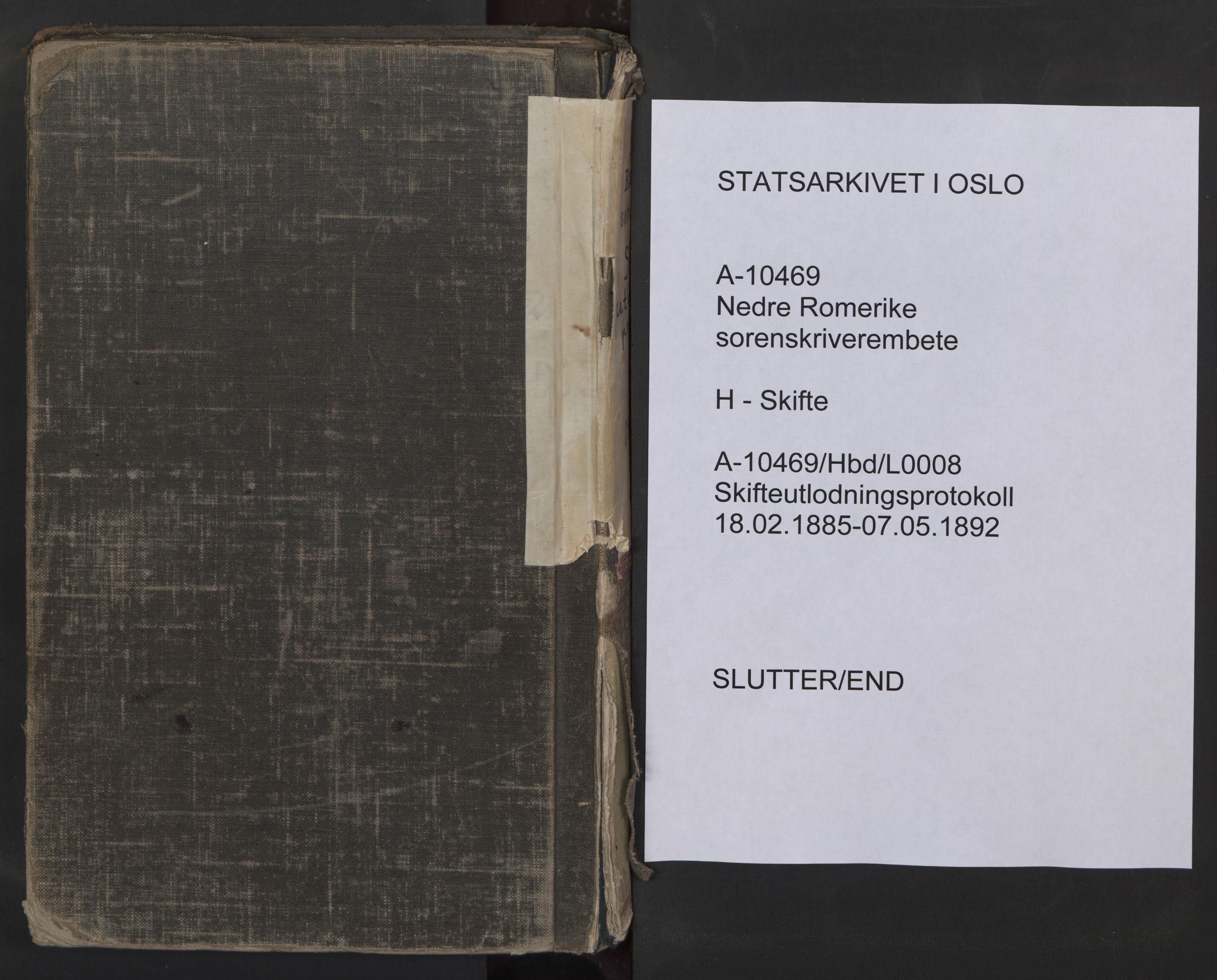 Nedre Romerike sorenskriveri, SAO/A-10469/H/He/Hec/L0008: Skifteutlodningsprotokoll, 1885-1892