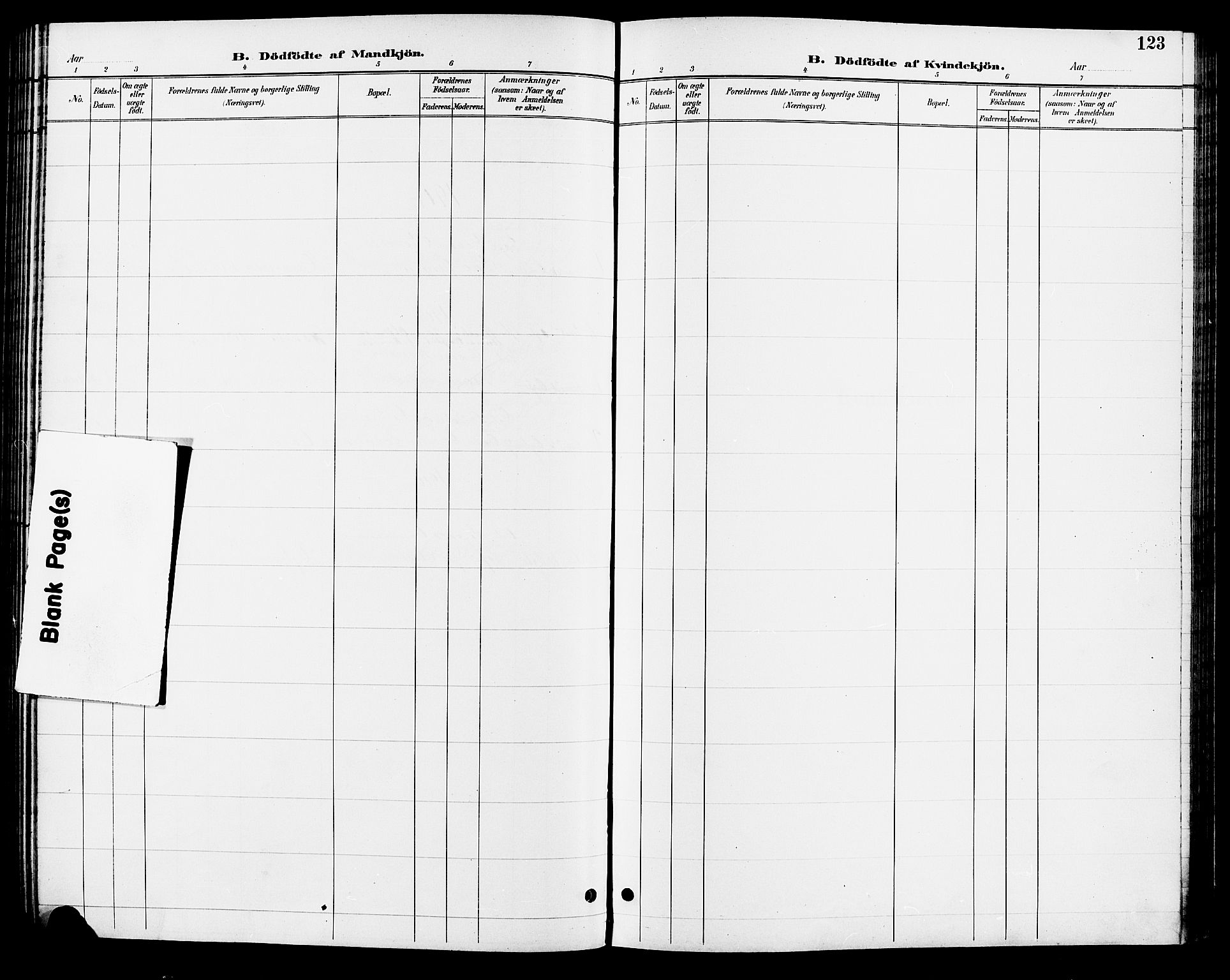 Søgne sokneprestkontor, SAK/1111-0037/F/Fb/Fbb/L0006: Parish register (copy) no. B 6, 1892-1911, p. 123