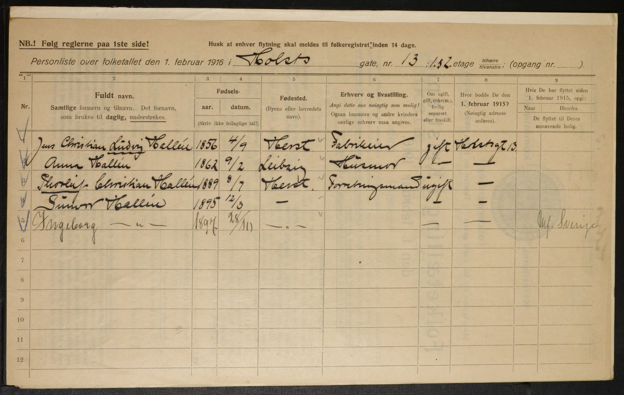 OBA, Municipal Census 1916 for Kristiania, 1916, p. 41783