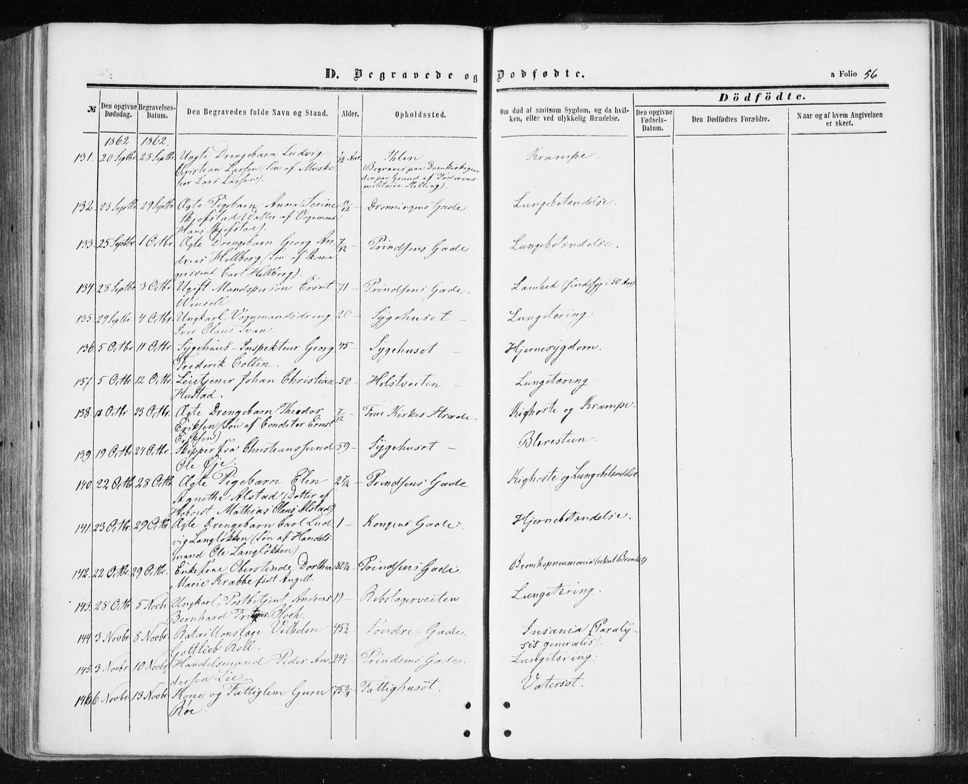 Ministerialprotokoller, klokkerbøker og fødselsregistre - Sør-Trøndelag, SAT/A-1456/601/L0053: Parish register (official) no. 601A21, 1857-1865, p. 56