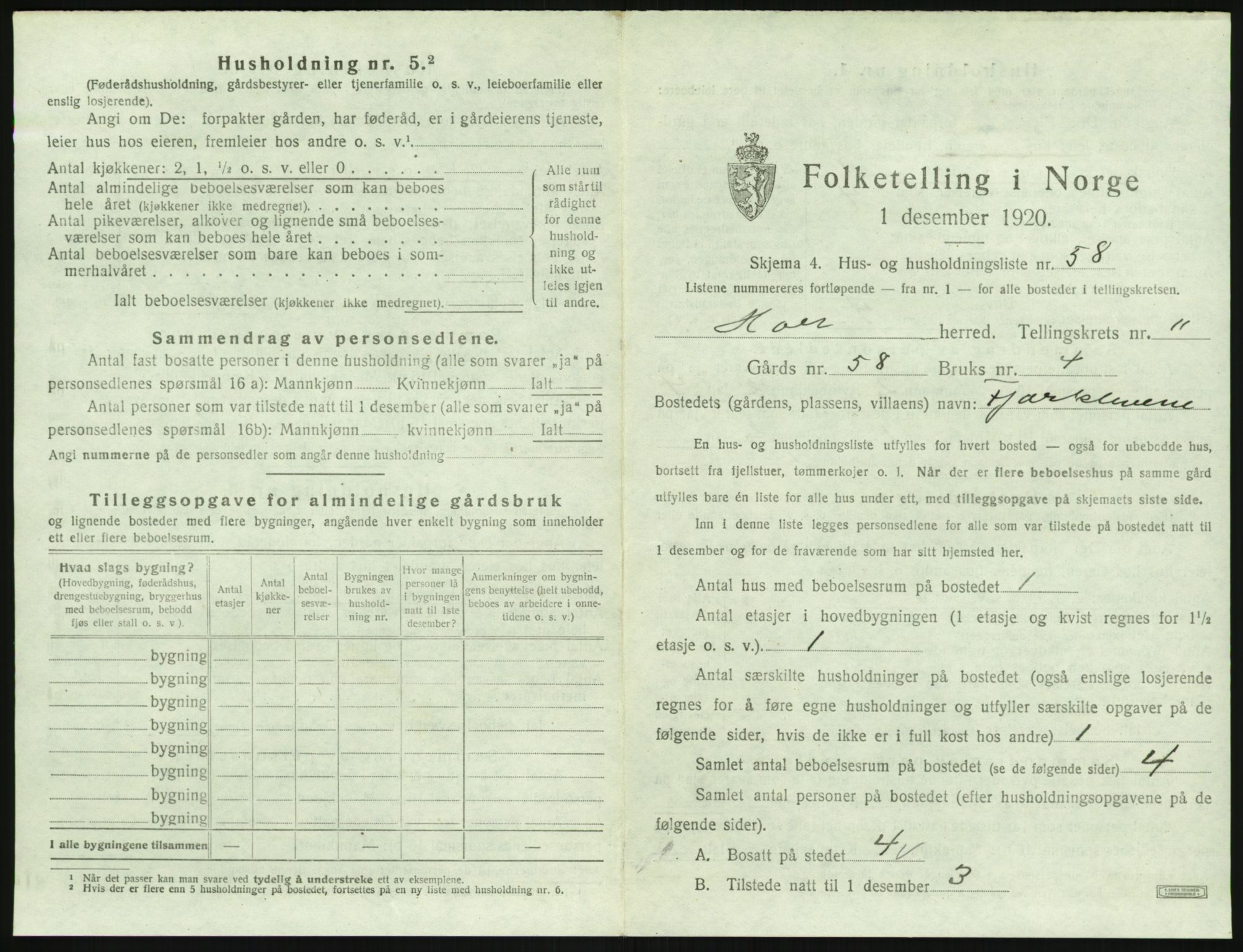 SAK, 1920 census for Holt, 1920, p. 1146