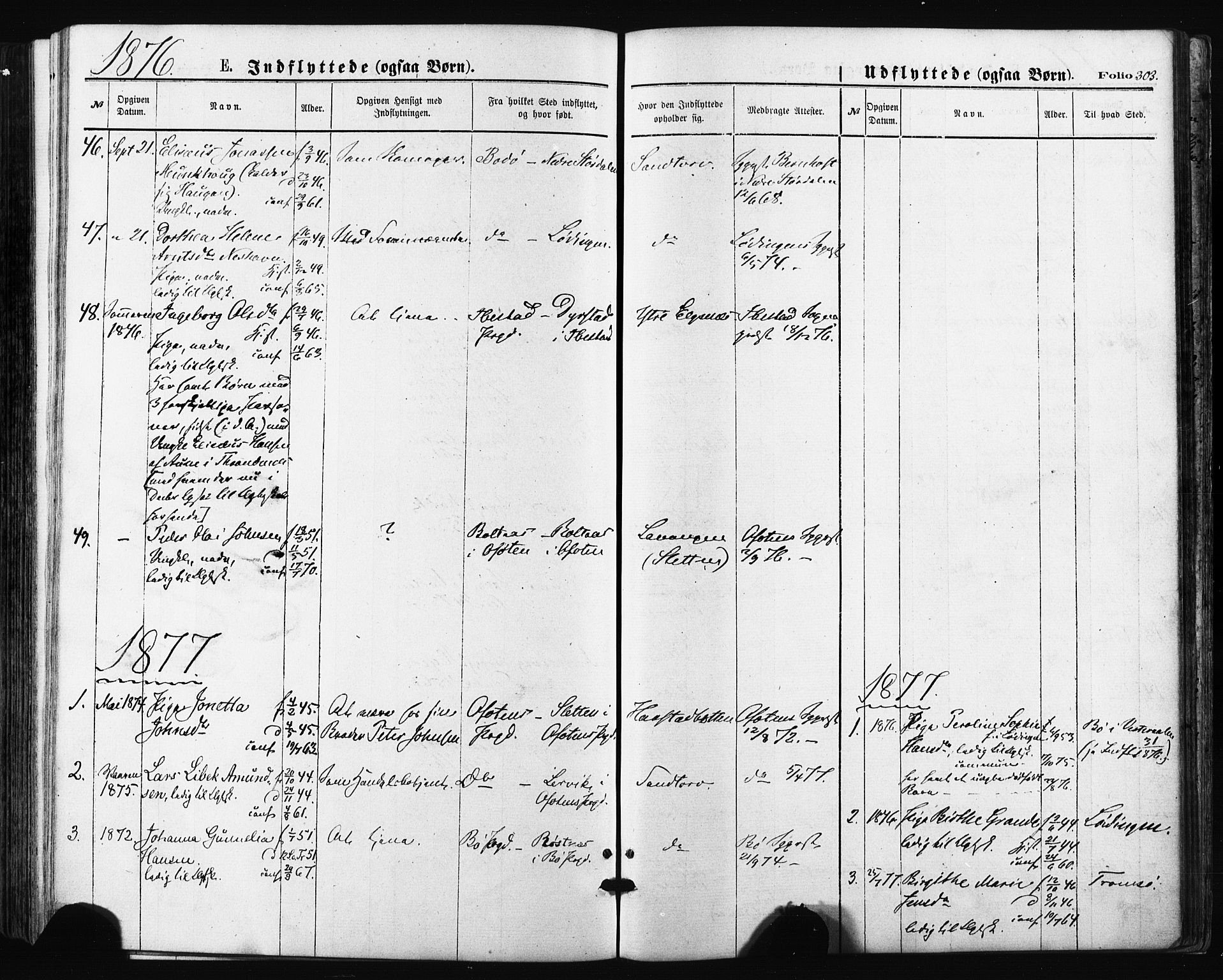 Trondenes sokneprestkontor, AV/SATØ-S-1319/H/Ha/L0013kirke: Parish register (official) no. 13, 1870-1878, p. 303