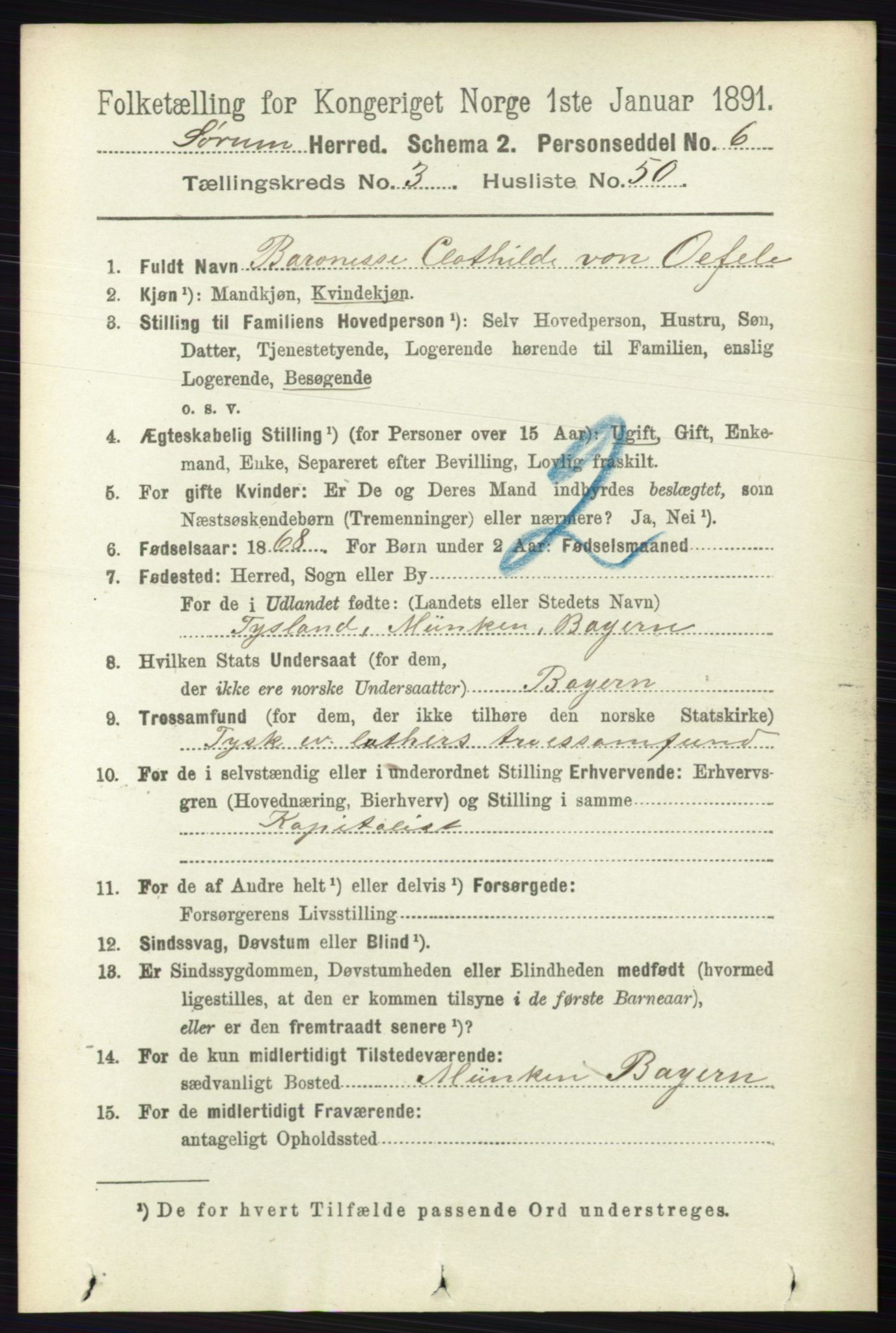 RA, 1891 census for 0226 Sørum, 1891, p. 1575