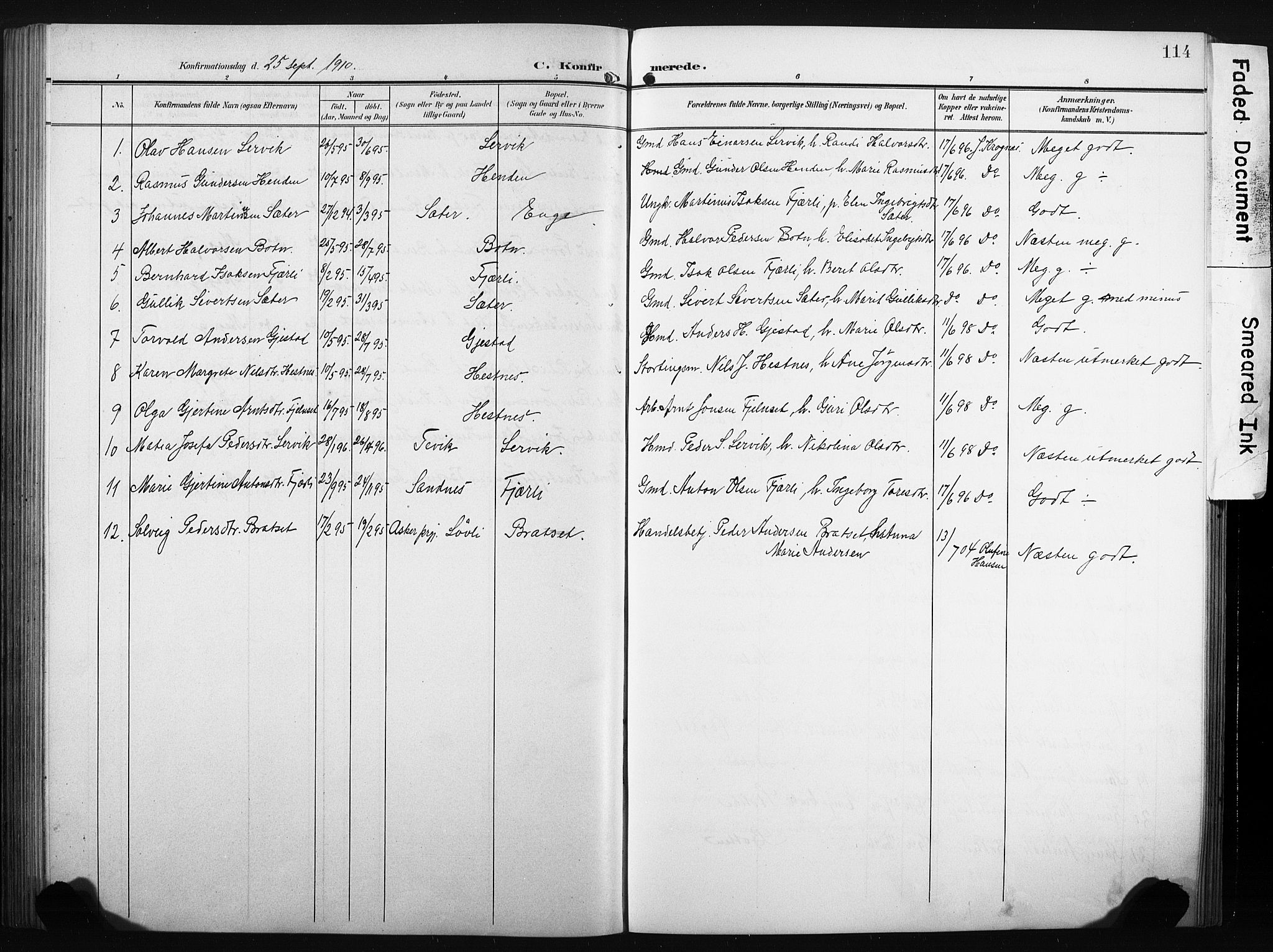 Ministerialprotokoller, klokkerbøker og fødselsregistre - Møre og Romsdal, AV/SAT-A-1454/580/L0927: Parish register (copy) no. 580C02, 1904-1932, p. 114