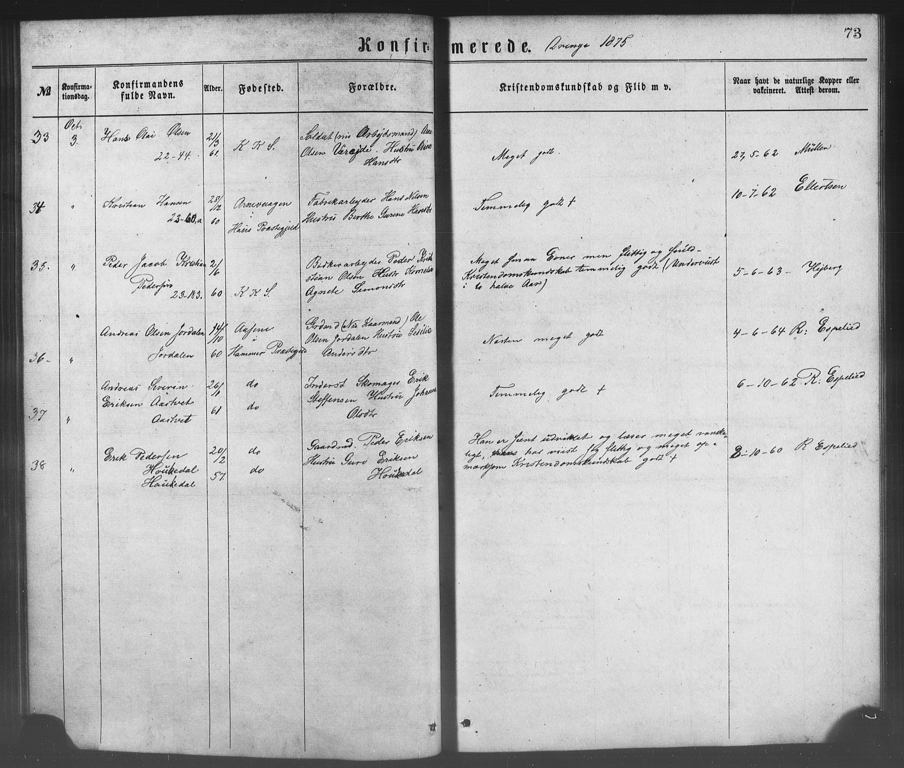 Korskirken sokneprestembete, SAB/A-76101/H/Haa/L0028: Parish register (official) no. C 4, 1868-1879, p. 73