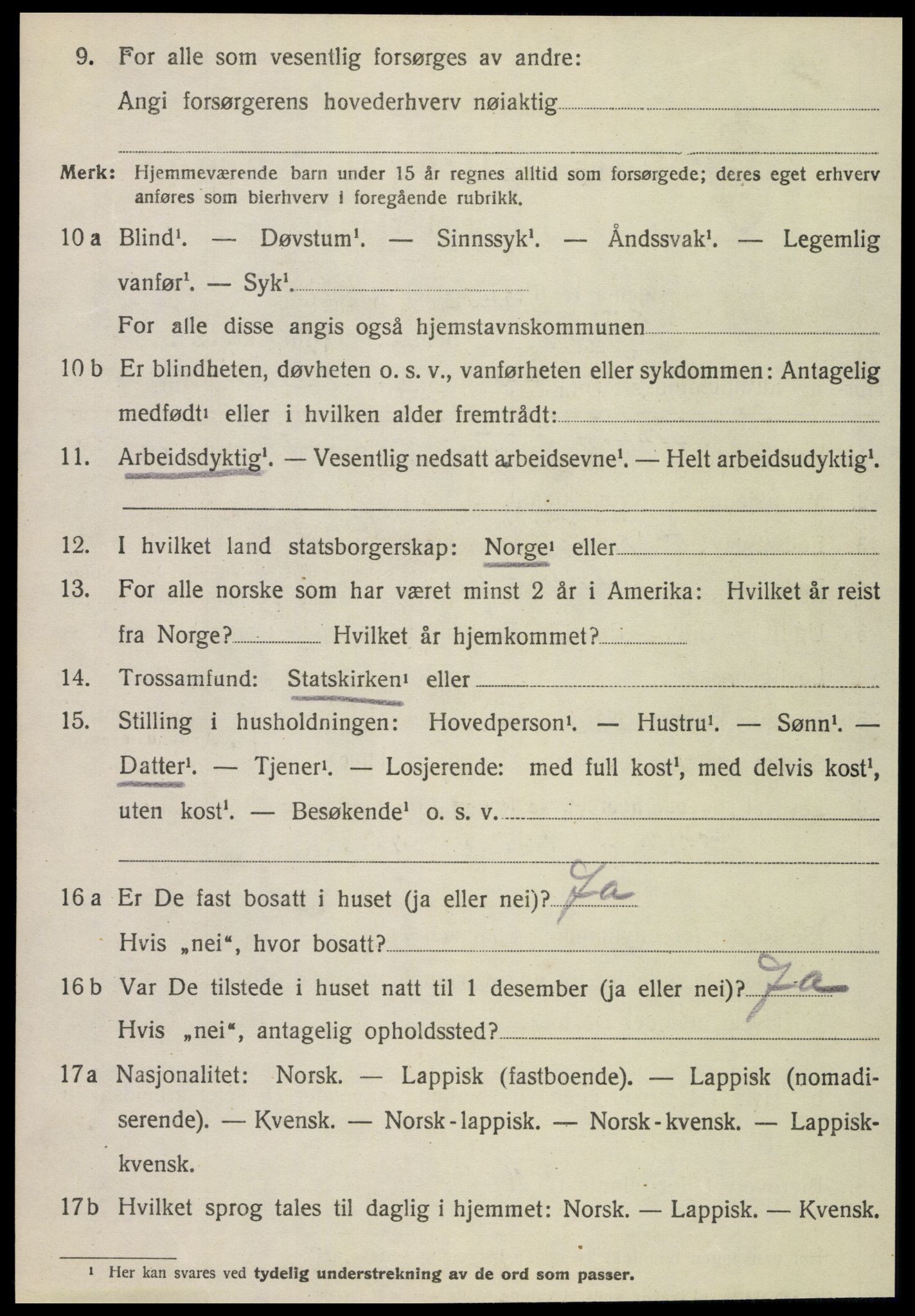 SAT, 1920 census for Lurøy, 1920, p. 1788