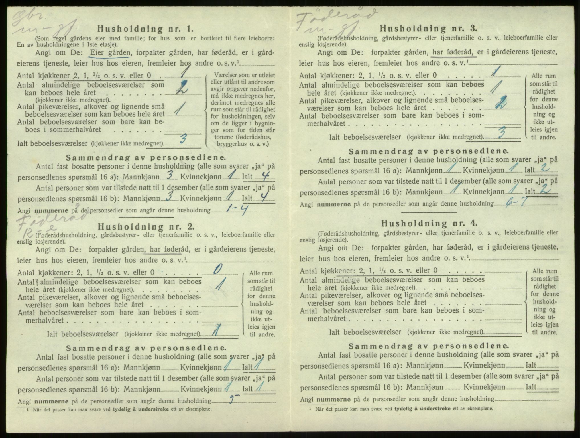 SAB, 1920 census for Kinn, 1920, p. 1696