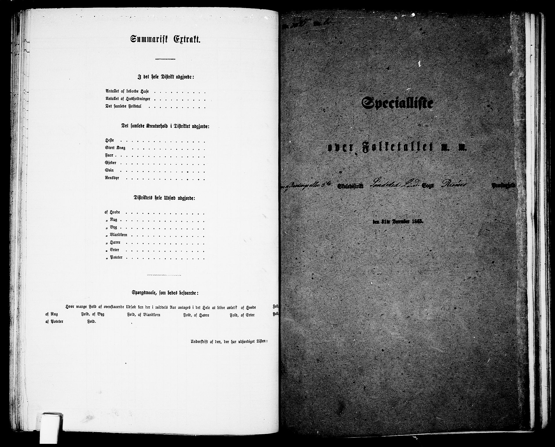 RA, 1865 census for Risør/Søndeled, 1865, p. 93