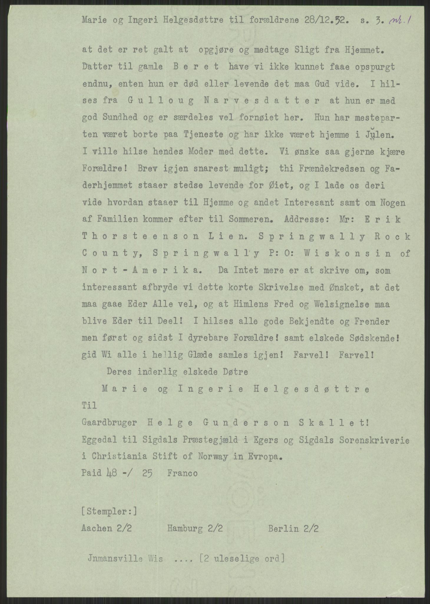 Samlinger til kildeutgivelse, Amerikabrevene, AV/RA-EA-4057/F/L0021: Innlån fra Buskerud: Michalsen - Ål bygdearkiv, 1838-1914, p. 229