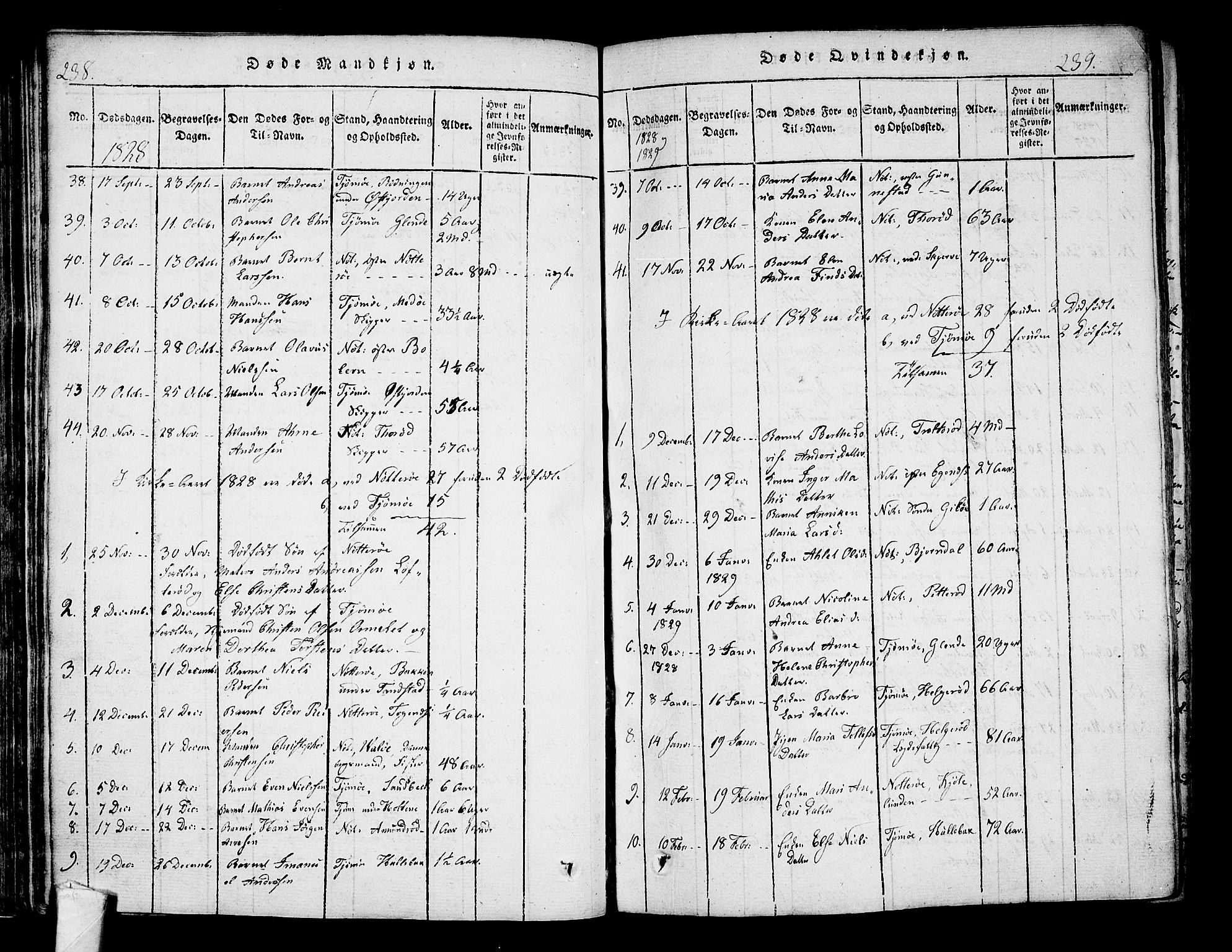 Nøtterøy kirkebøker, AV/SAKO-A-354/F/Fa/L0004: Parish register (official) no. I 4, 1814-1838, p. 238-239