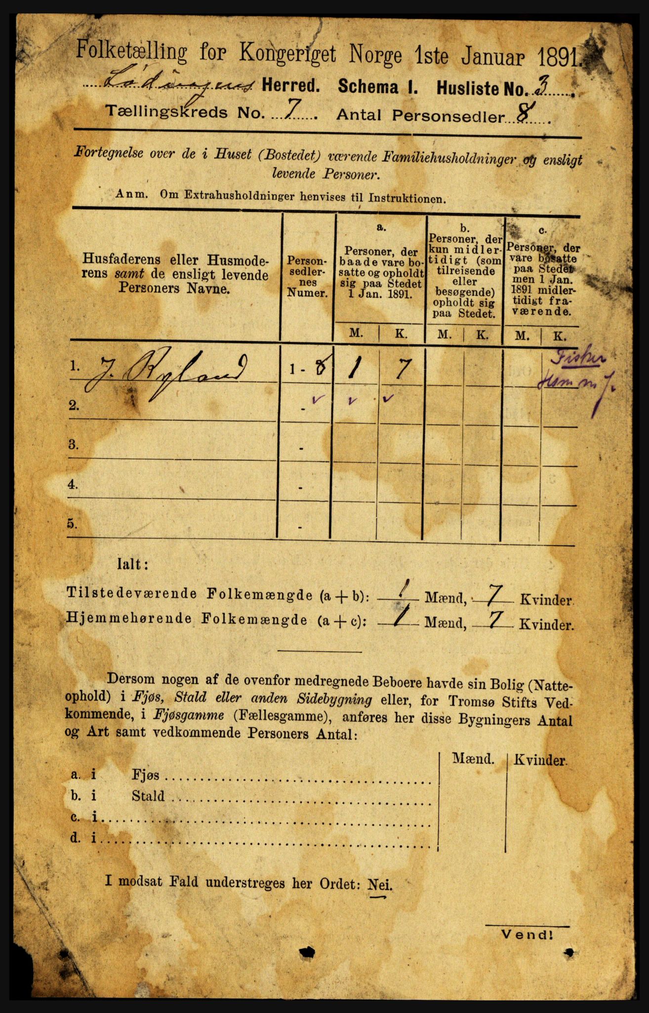 RA, 1891 census for 1851 Lødingen, 1891, p. 3269