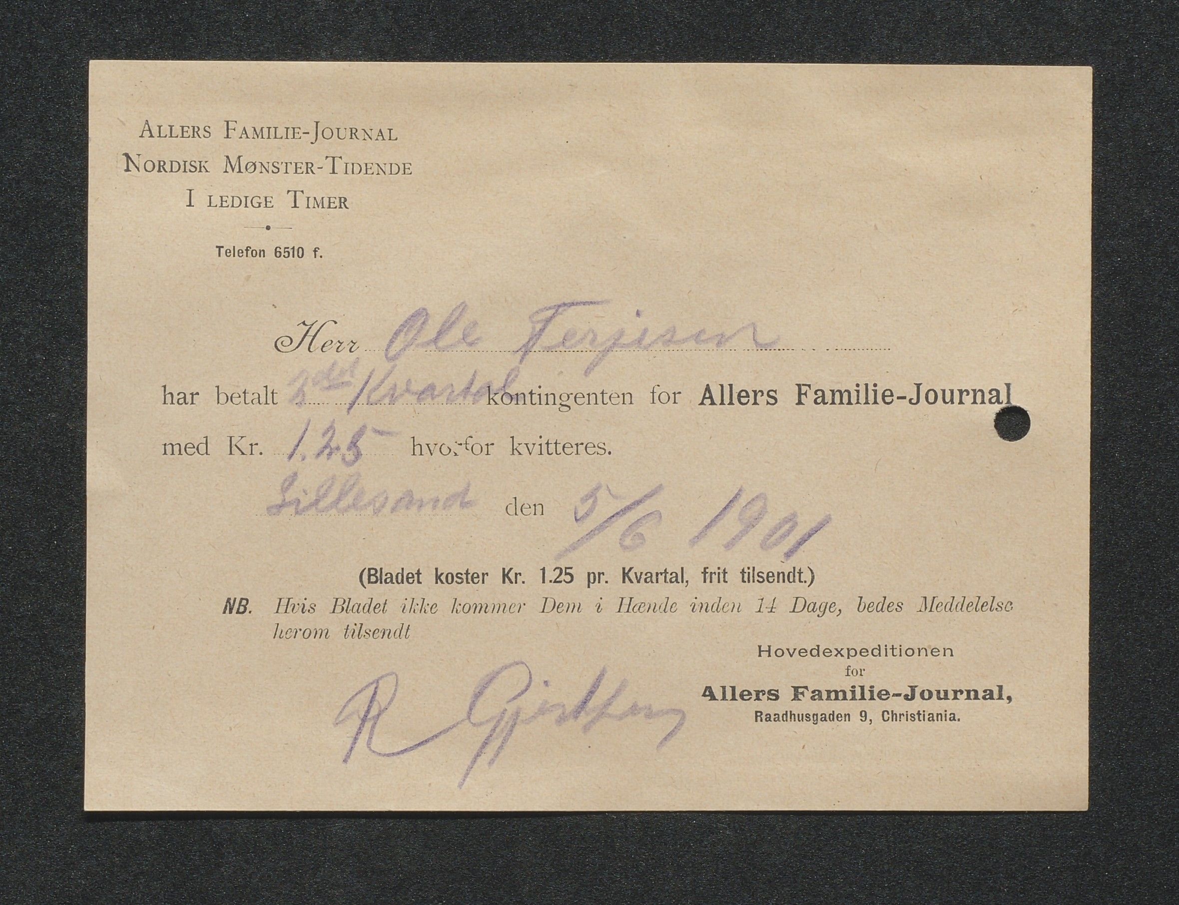 O. Terjesens rederi, AAKS/PA-2525/R/R02/L0002: Regnskapsbilag, 1899-1904