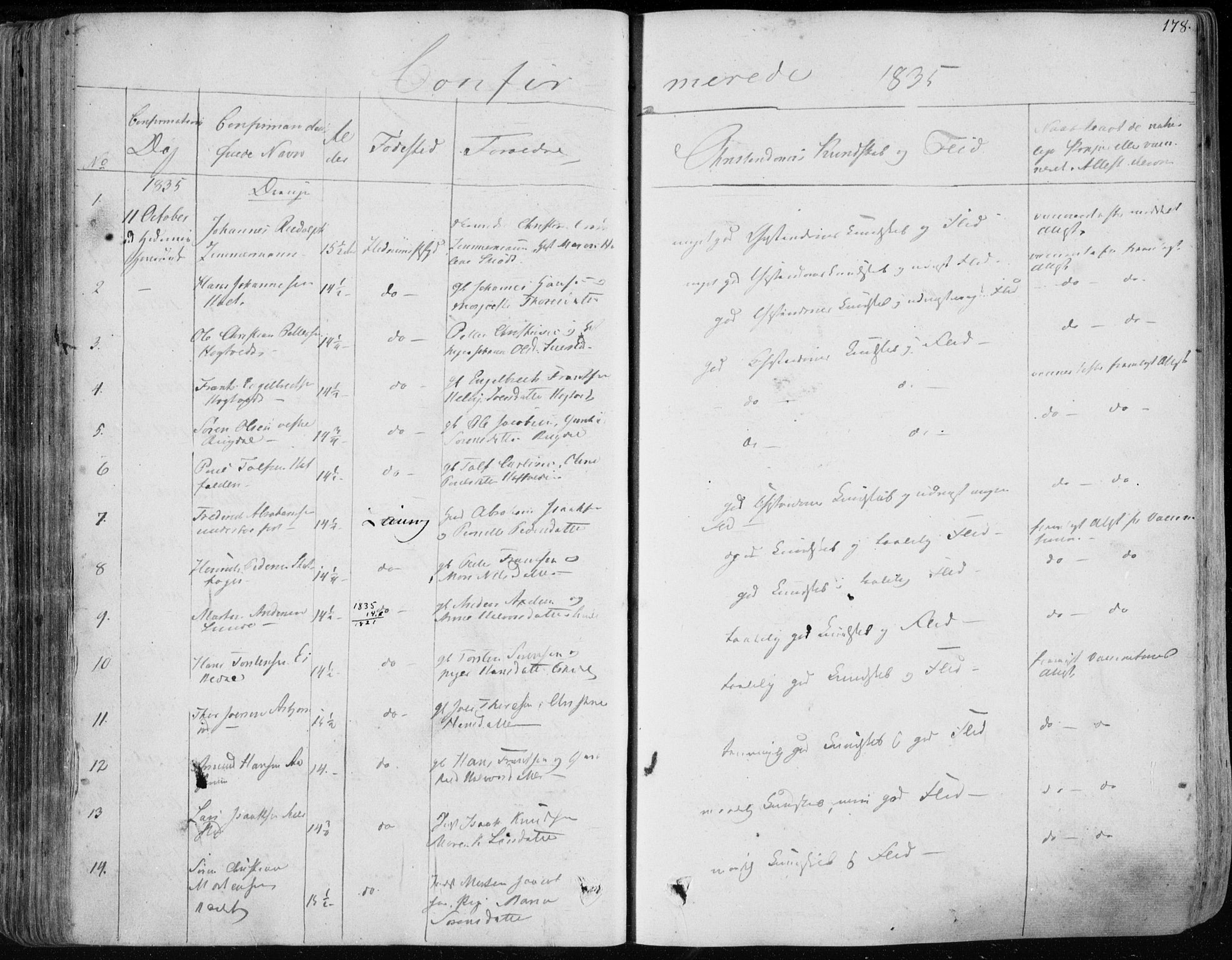 Hedrum kirkebøker, AV/SAKO-A-344/F/Fa/L0005: Parish register (official) no. I 5, 1835-1848, p. 178