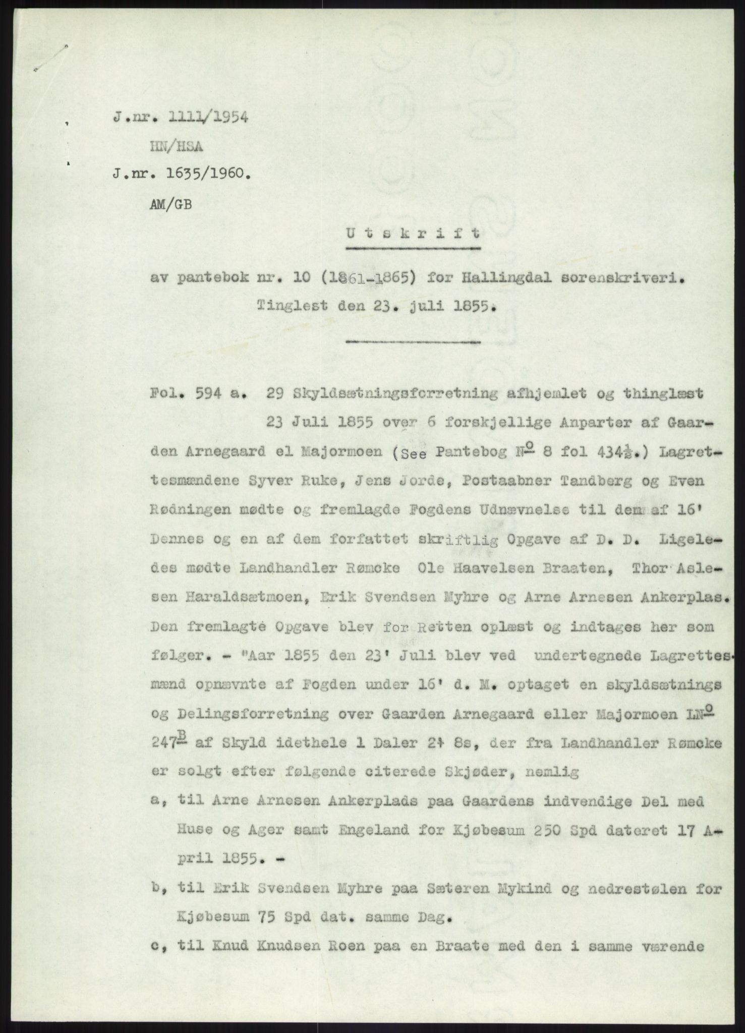 Statsarkivet i Kongsberg, SAKO/A-0001, 1954-1955, p. 134