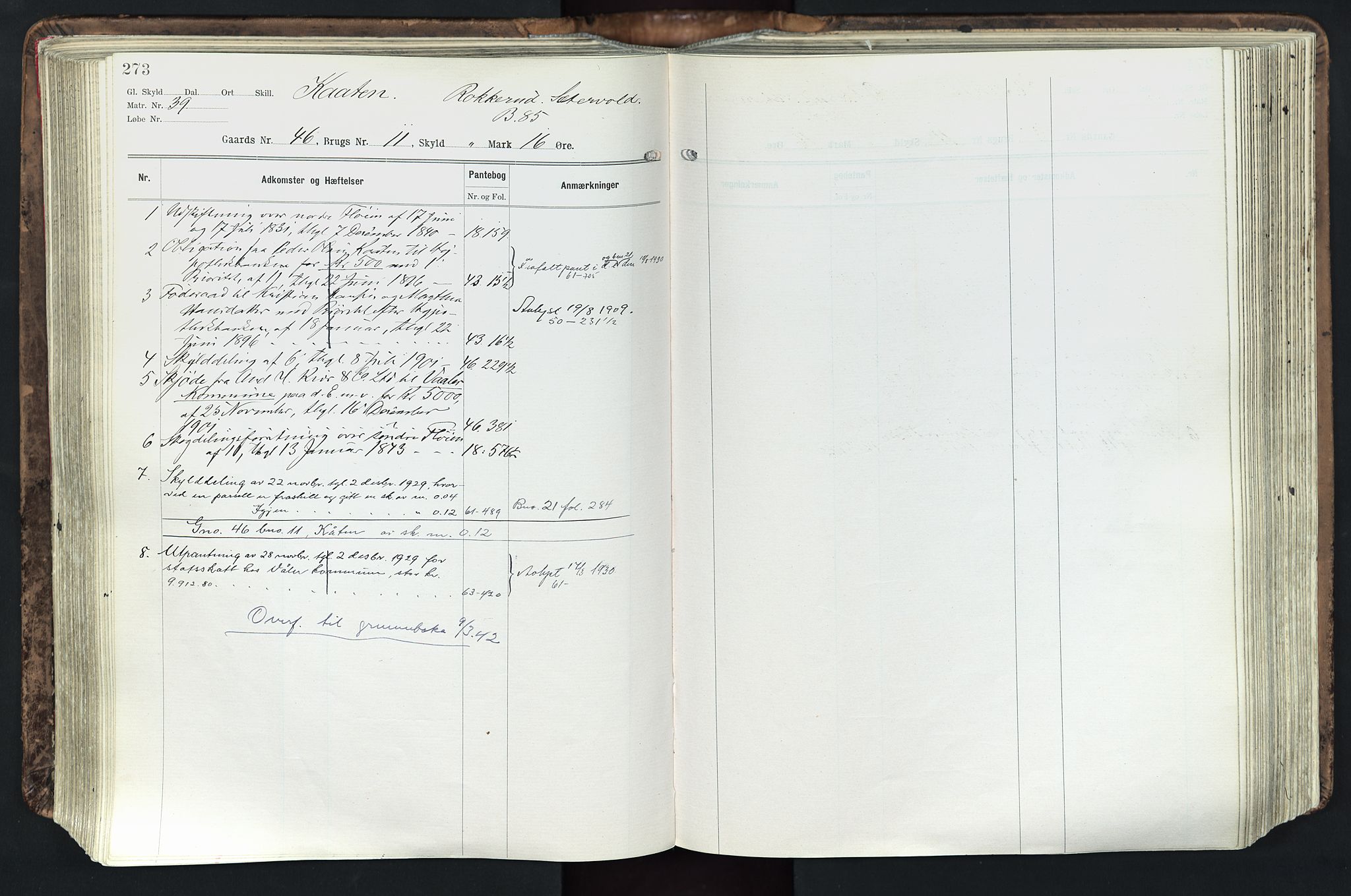 Solør tingrett, AV/SAH-TING-008/H/Ha/Hak/L0003: Mortgage register no. III, 1900-1935, p. 273