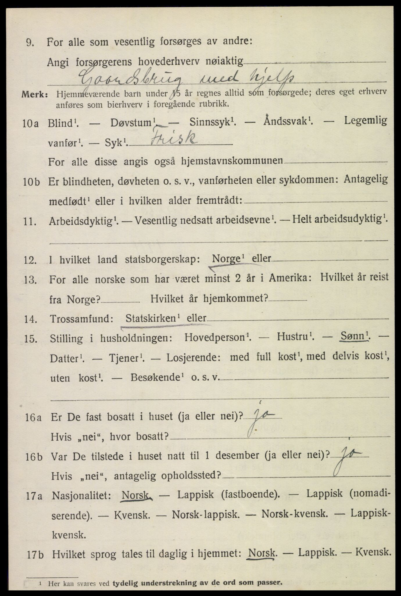 SAT, 1920 census for Skogn, 1920, p. 4604