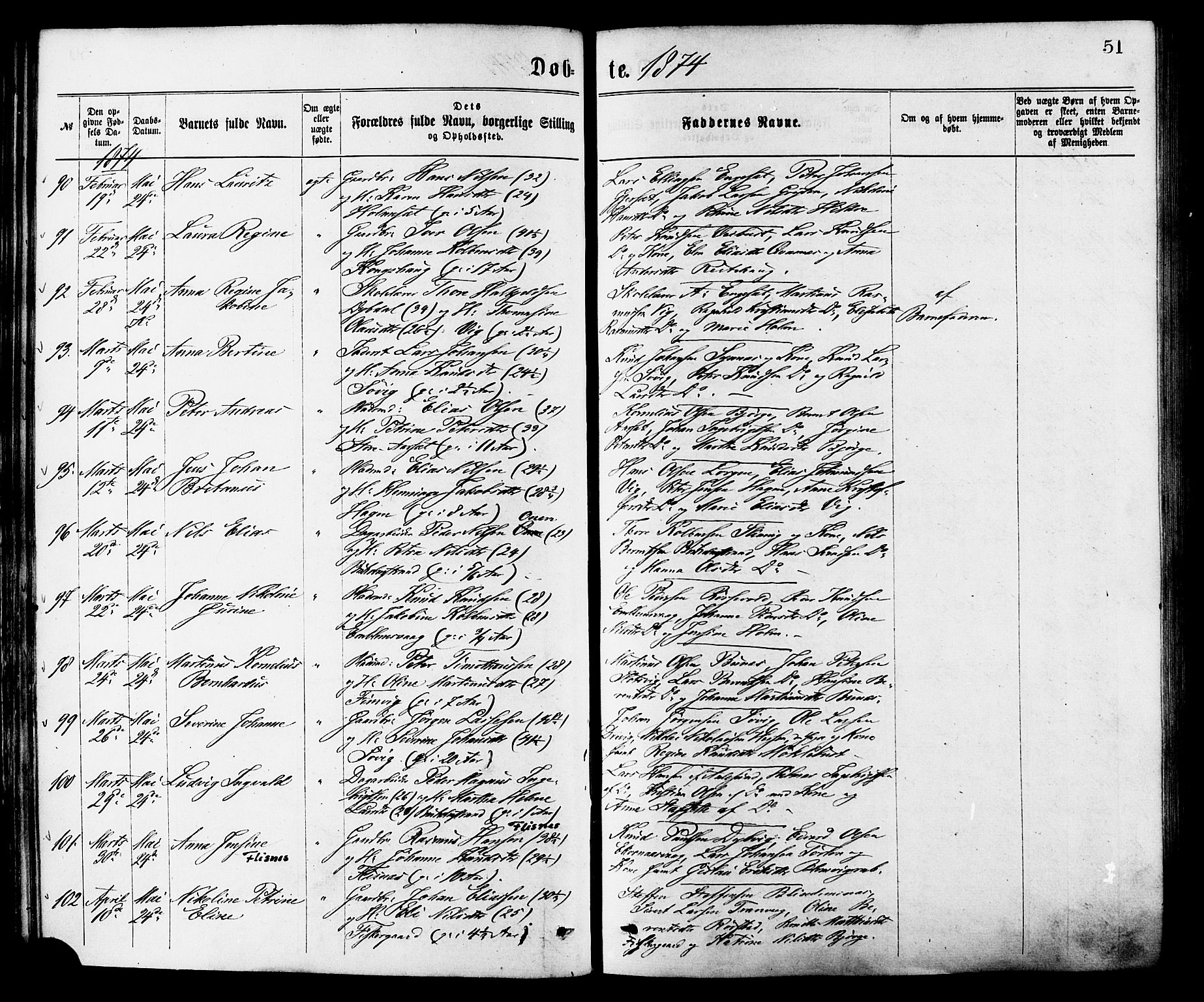 Ministerialprotokoller, klokkerbøker og fødselsregistre - Møre og Romsdal, AV/SAT-A-1454/528/L0400: Parish register (official) no. 528A11, 1871-1879, p. 51