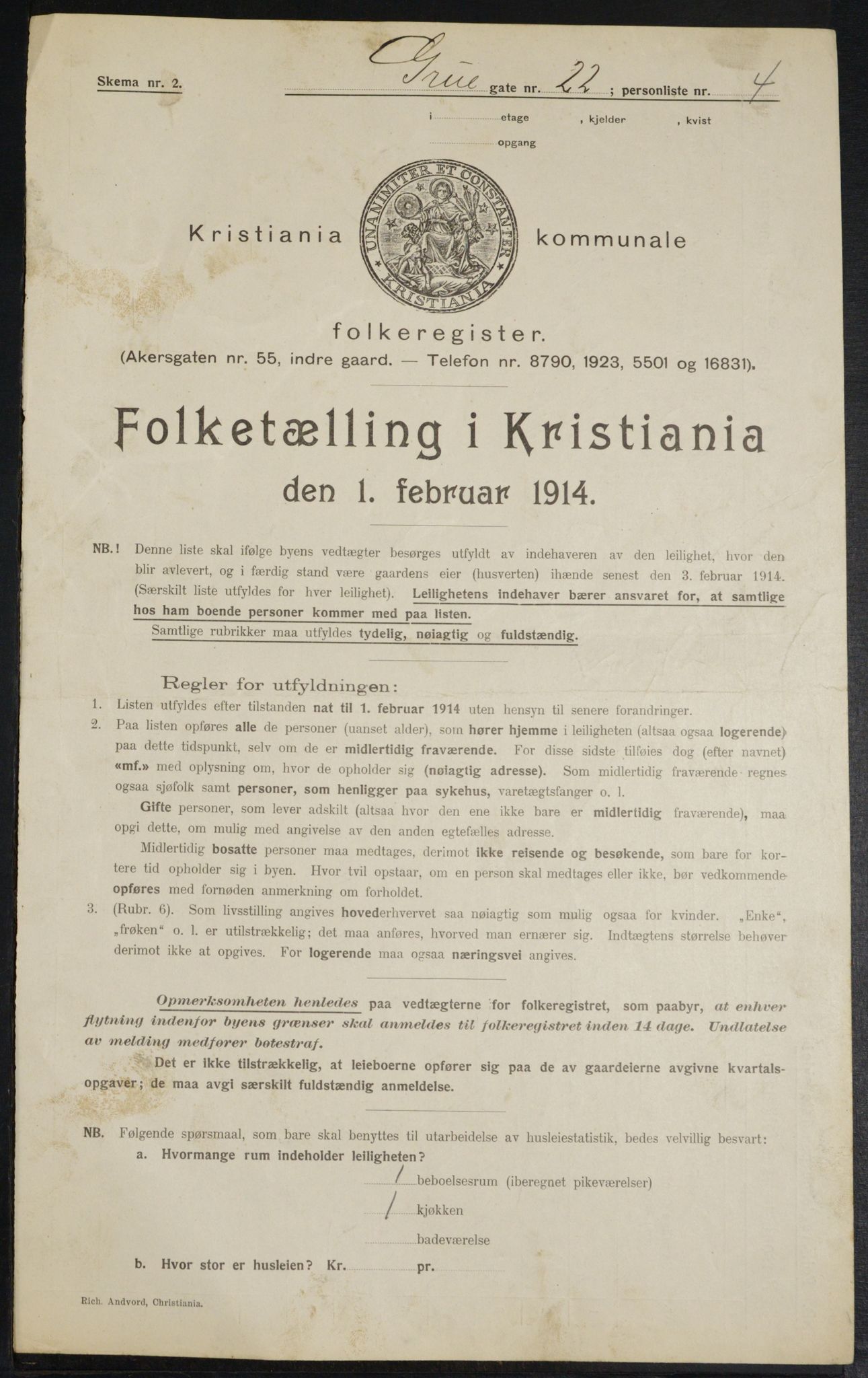 OBA, Municipal Census 1914 for Kristiania, 1914, p. 30738