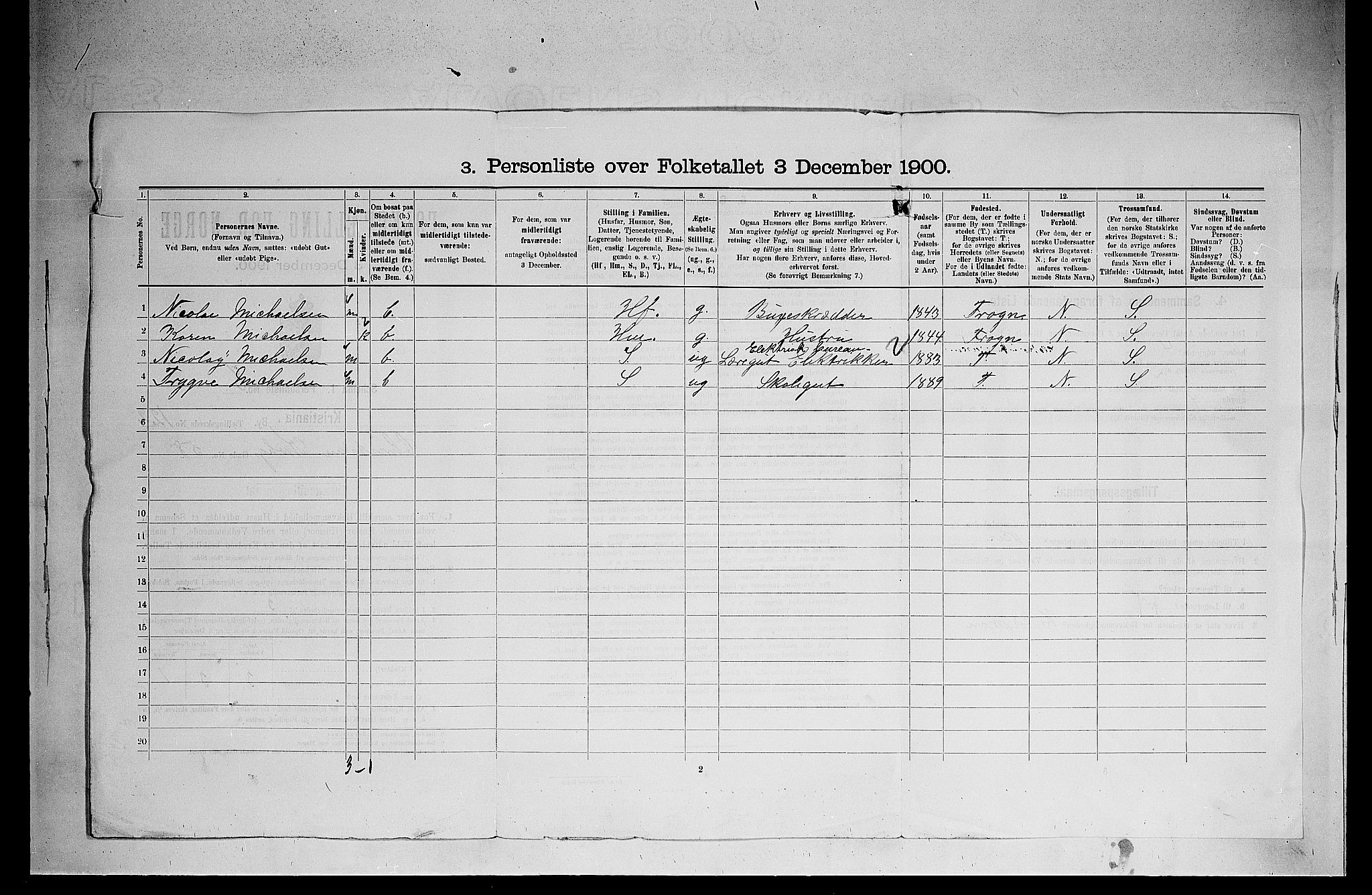 SAO, 1900 census for Kristiania, 1900, p. 12556