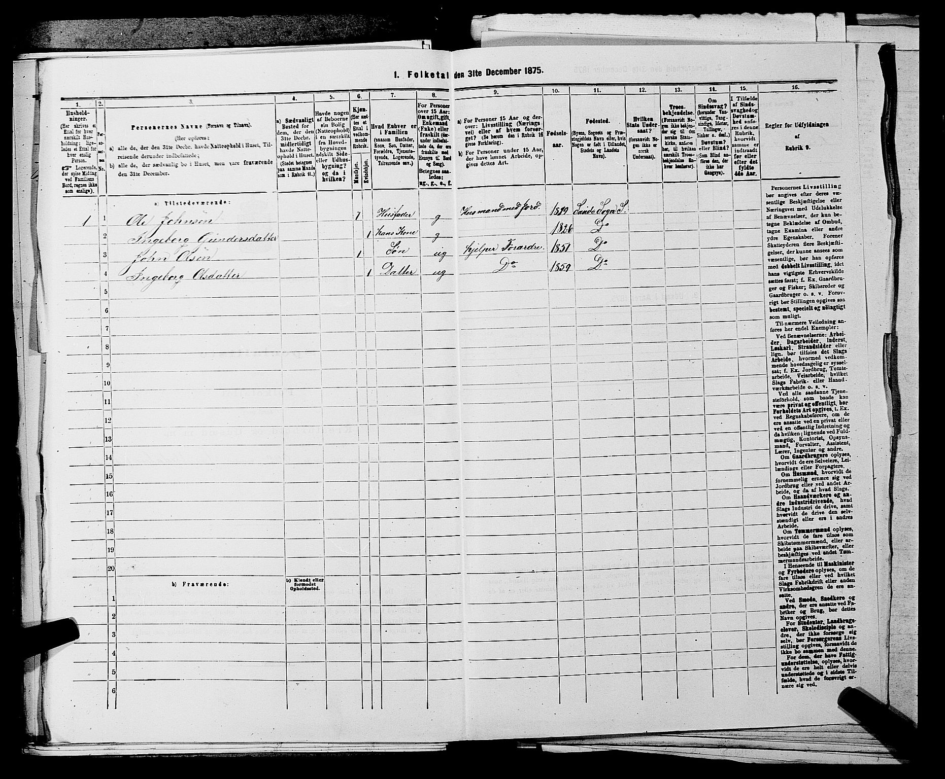 SAKO, 1875 census for 0822P Sauherad, 1875, p. 288