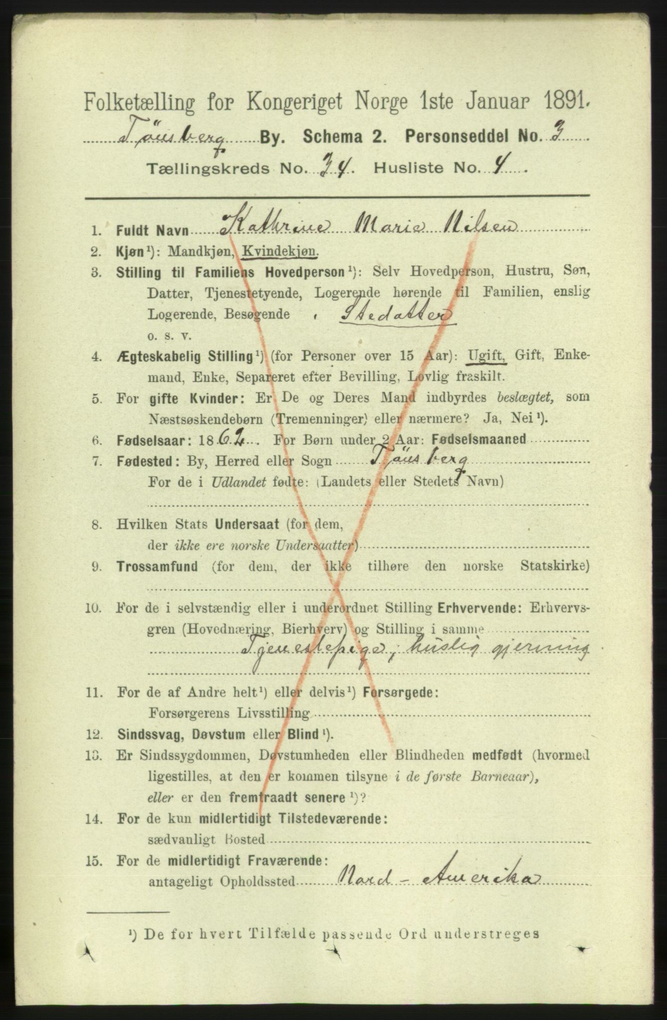 RA, 1891 census for 0705 Tønsberg, 1891, p. 7700