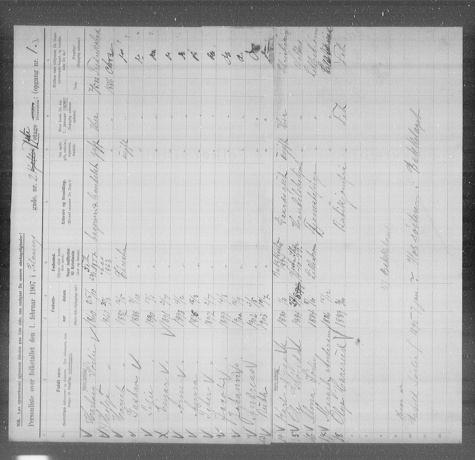 OBA, Municipal Census 1907 for Kristiania, 1907, p. 50772