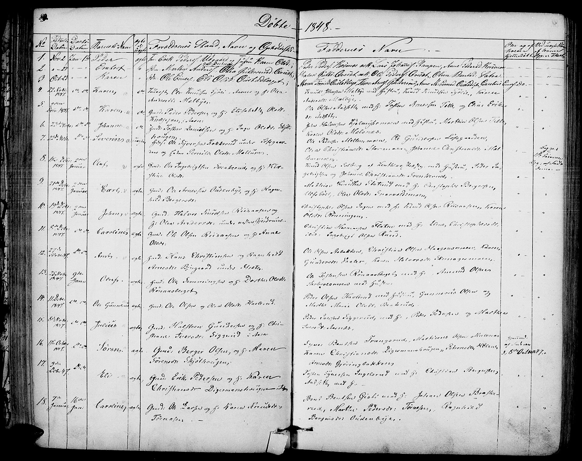 Hof prestekontor, SAH/PREST-038/H/Ha/Haa/L0007: Parish register (official) no. 7, 1841-1848, p. 80