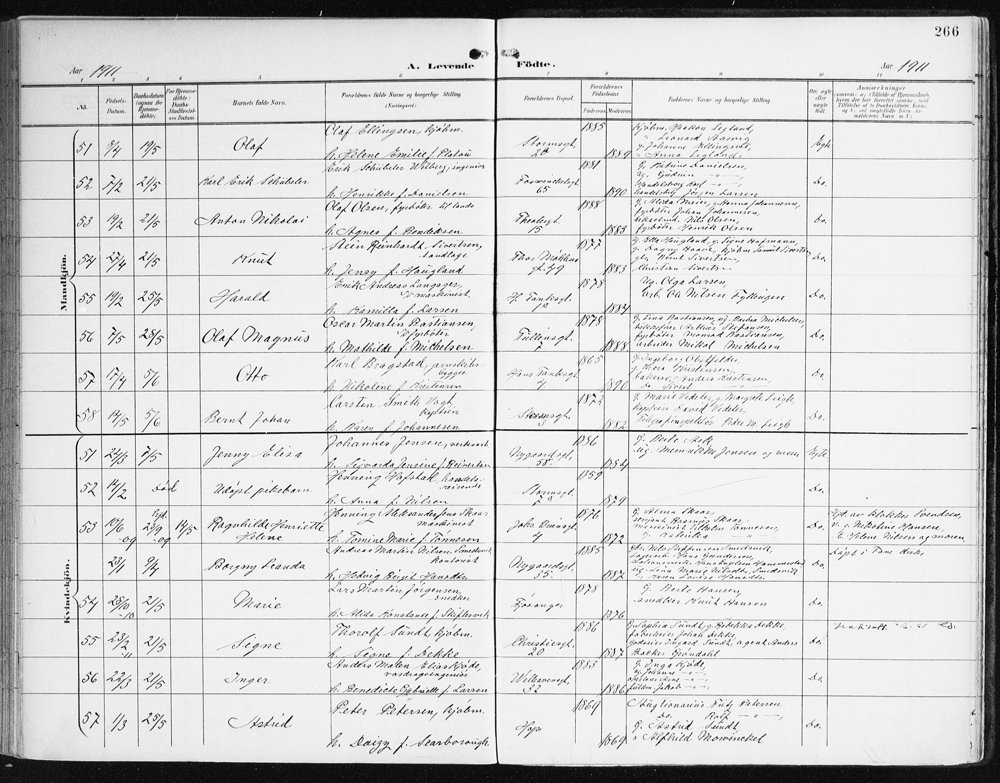 Johanneskirken sokneprestembete, AV/SAB-A-76001/H/Haa/L0002: Parish register (official) no. A 2, 1900-1912, p. 266