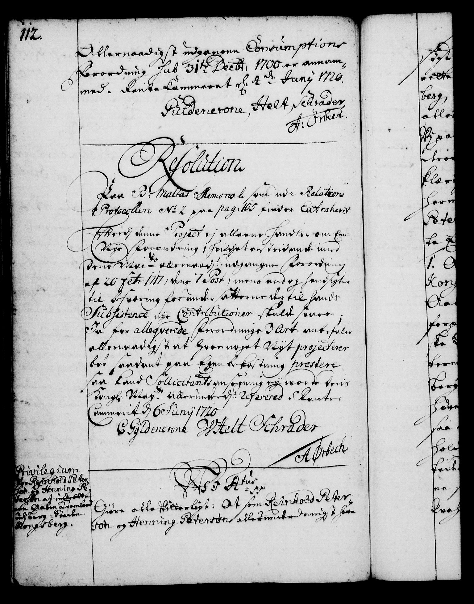 Rentekammeret, Kammerkanselliet, AV/RA-EA-3111/G/Gg/Gga/L0001: Norsk ekspedisjonsprotokoll med register (merket RK 53.1), 1720-1723, p. 112