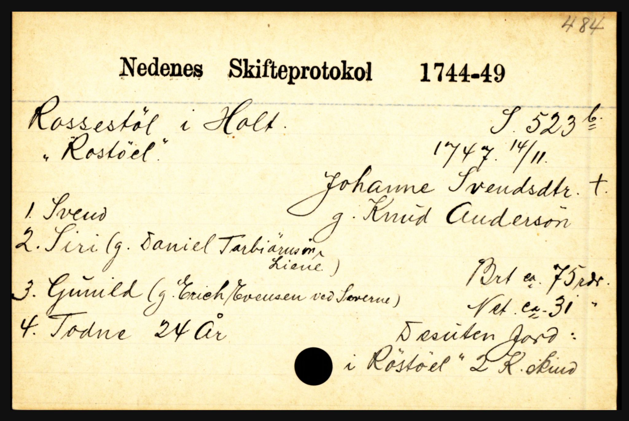 Nedenes sorenskriveri før 1824, AV/SAK-1221-0007/H, p. 24439