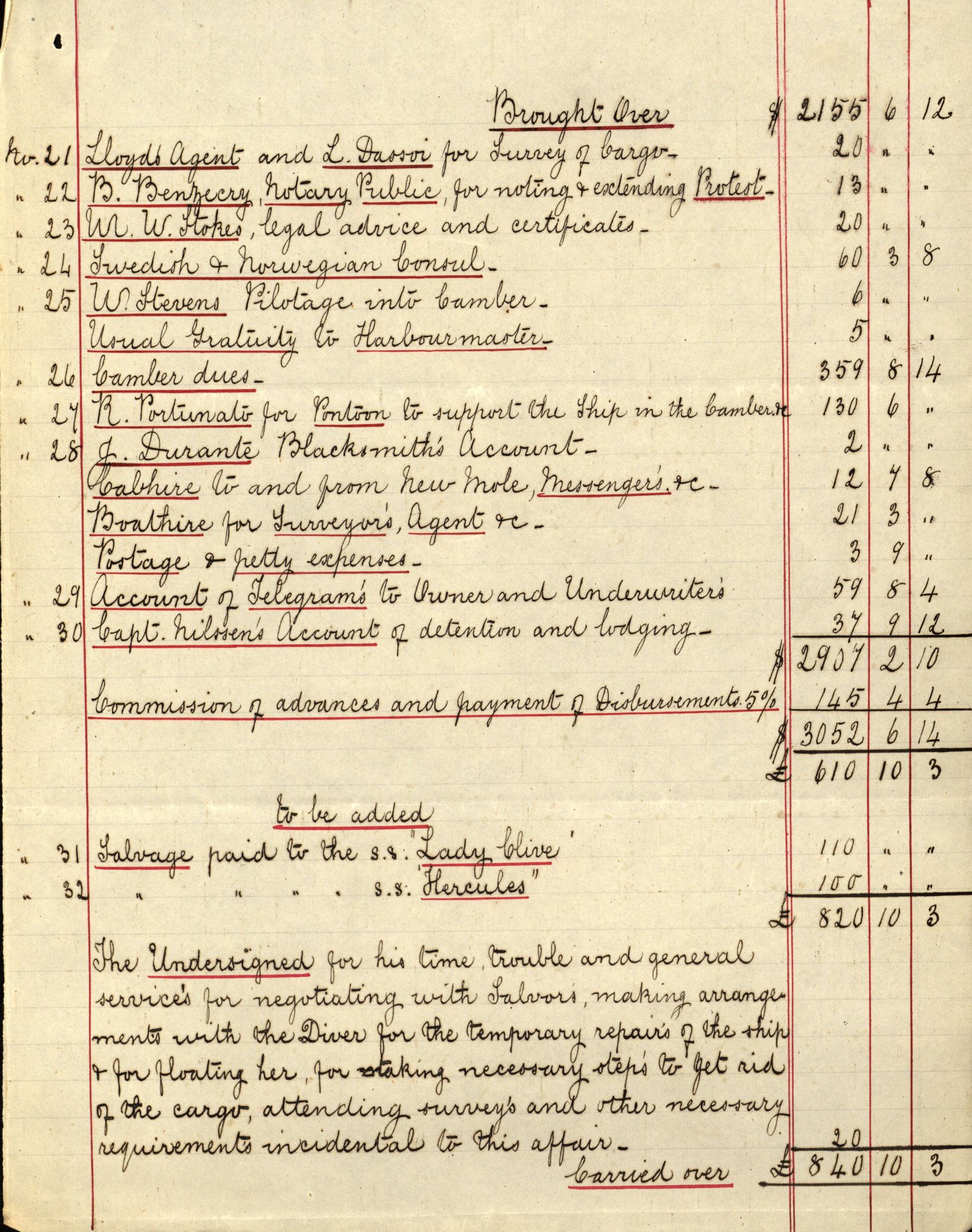 Pa 63 - Østlandske skibsassuranceforening, VEMU/A-1079/G/Ga/L0020/0003: Havaridokumenter / Anton, Diamant, Templar, Finn, Eliezer, Arctic, 1887, p. 172