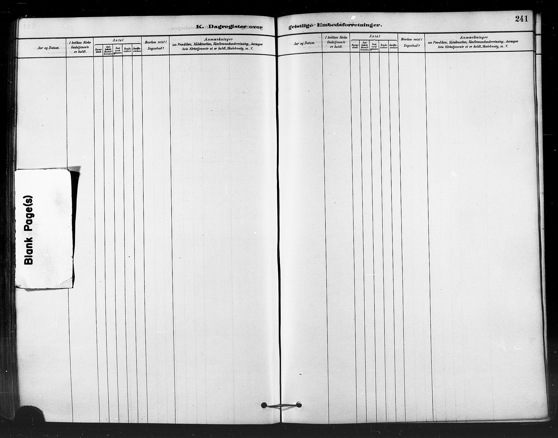 Kistrand/Porsanger sokneprestembete, AV/SATØ-S-1351/H/Ha/L0007.kirke: Parish register (official) no. 7, 1881-1889, p. 241