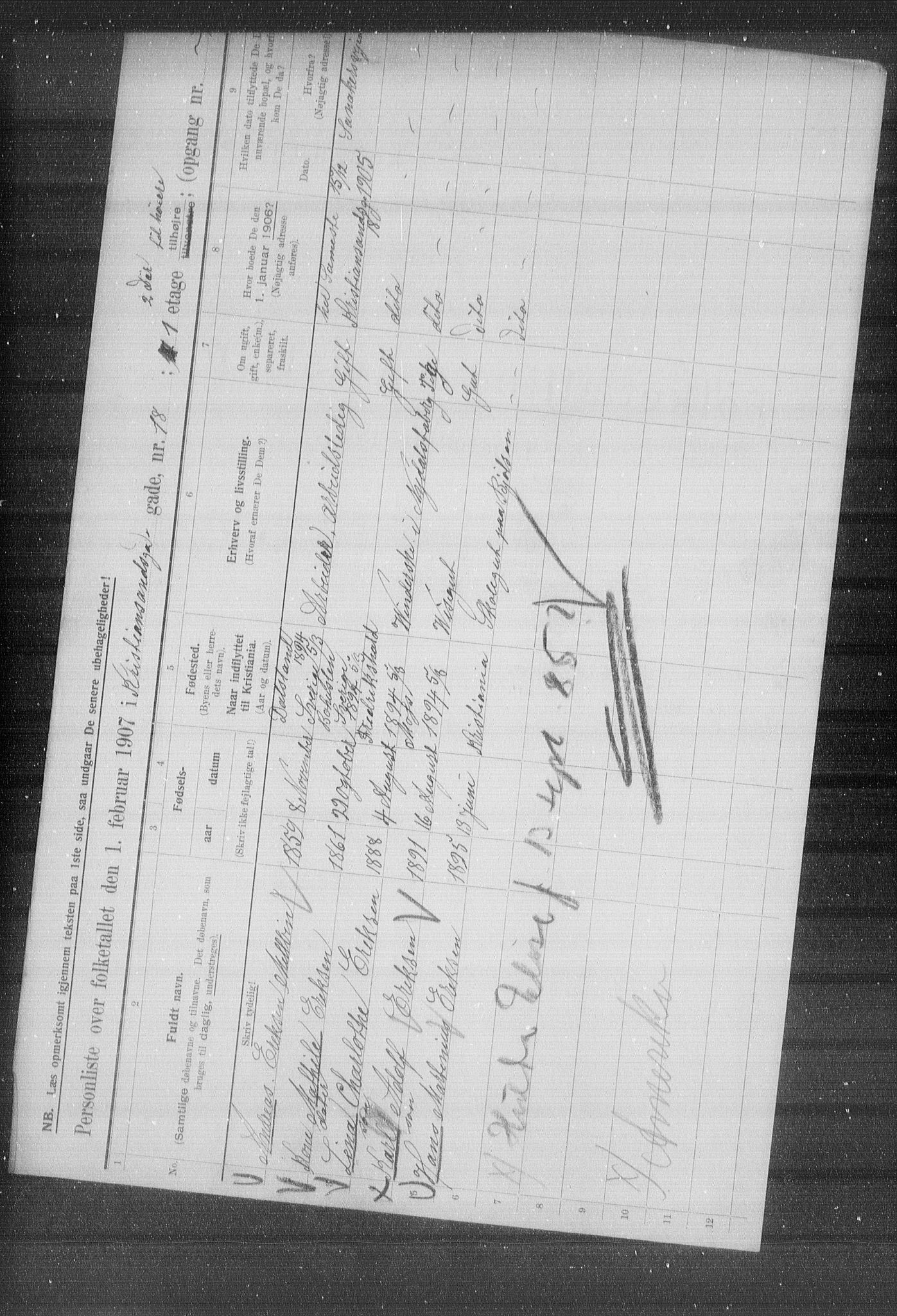 OBA, Municipal Census 1907 for Kristiania, 1907, p. 27802