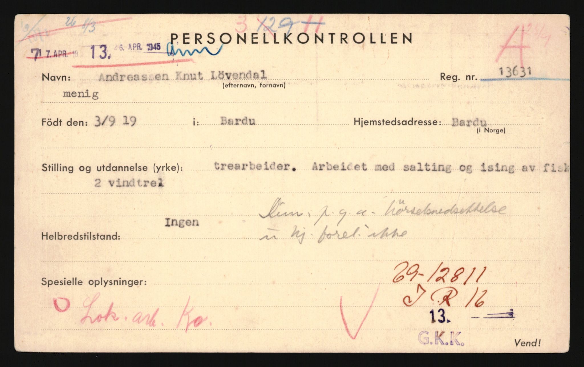 Forsvaret, Troms infanteriregiment nr. 16, AV/RA-RAFA-3146/P/Pa/L0024/0001: Rulleblad / Rulleblad for regimentets menige mannskaper, årsklasse 1940, 1940, p. 4