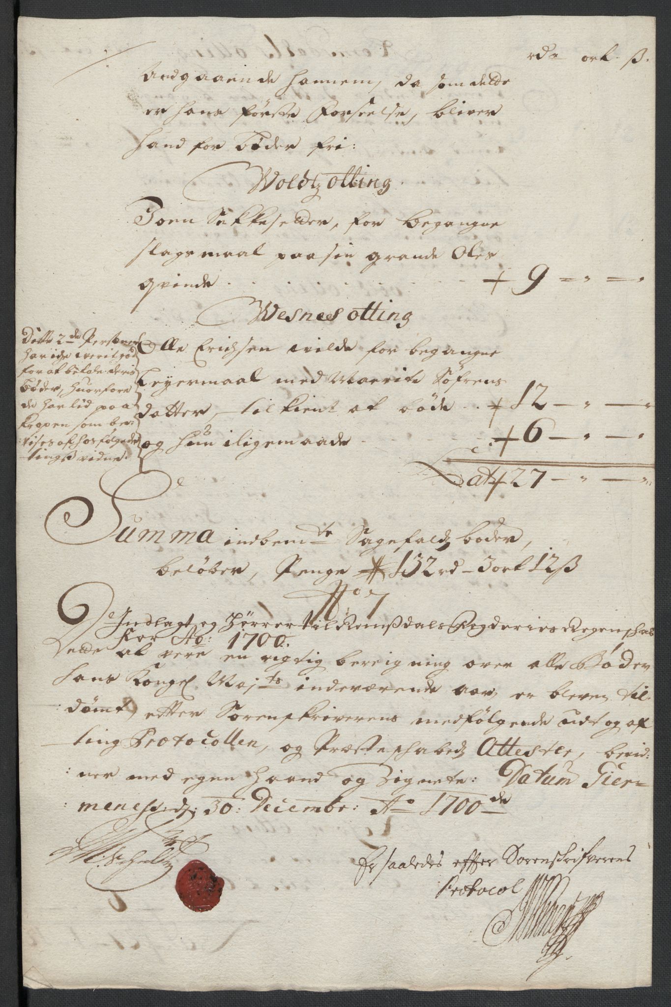 Rentekammeret inntil 1814, Reviderte regnskaper, Fogderegnskap, AV/RA-EA-4092/R55/L3654: Fogderegnskap Romsdal, 1699-1700, p. 289